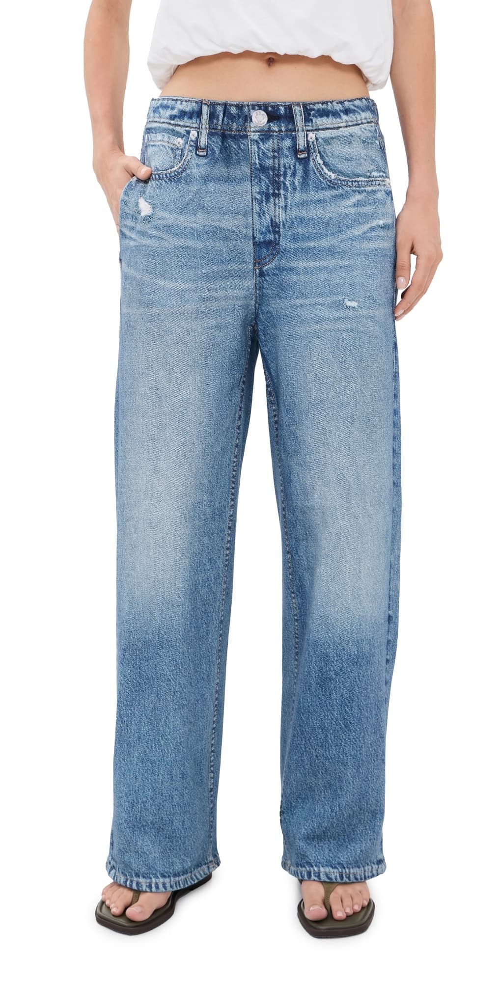 rag & bone Miramar Ankle Pull On Wide Leg Pants Minetta