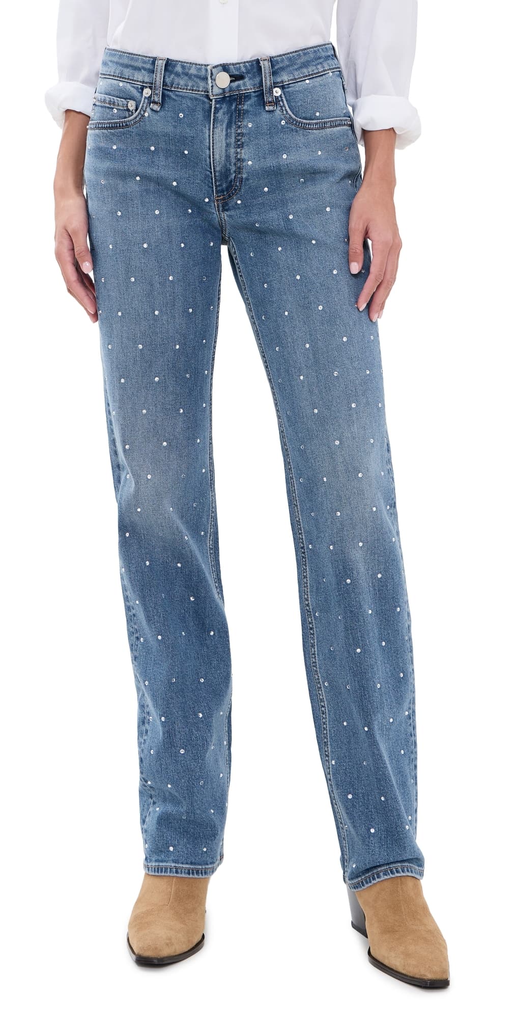rag & bone Harlow Low Rise Slim Straight Jeans Milljewel