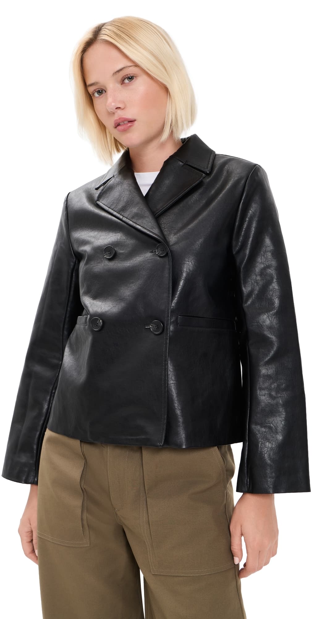 rag & bone Finley Faux Leather Coat Black