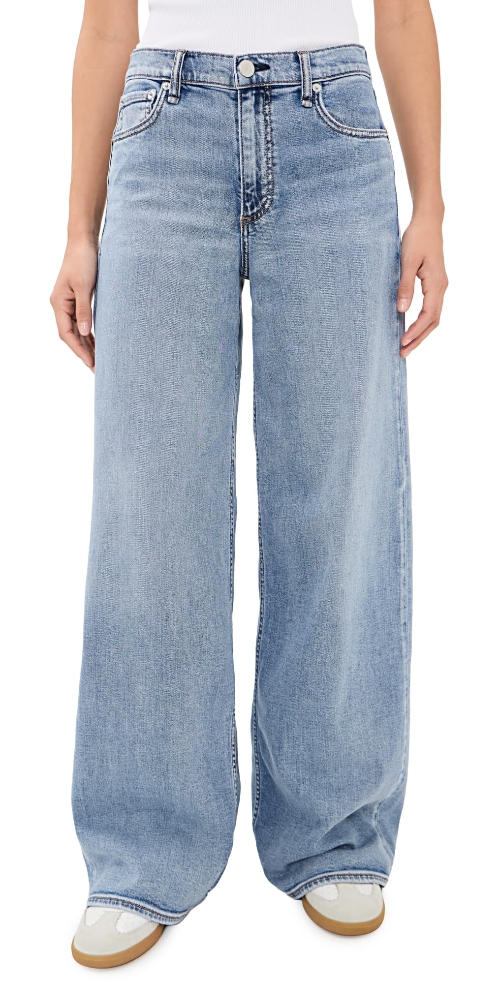 rag & bone Stretch Featherweight Sofie High Rise Wide Leg Jeans Margo