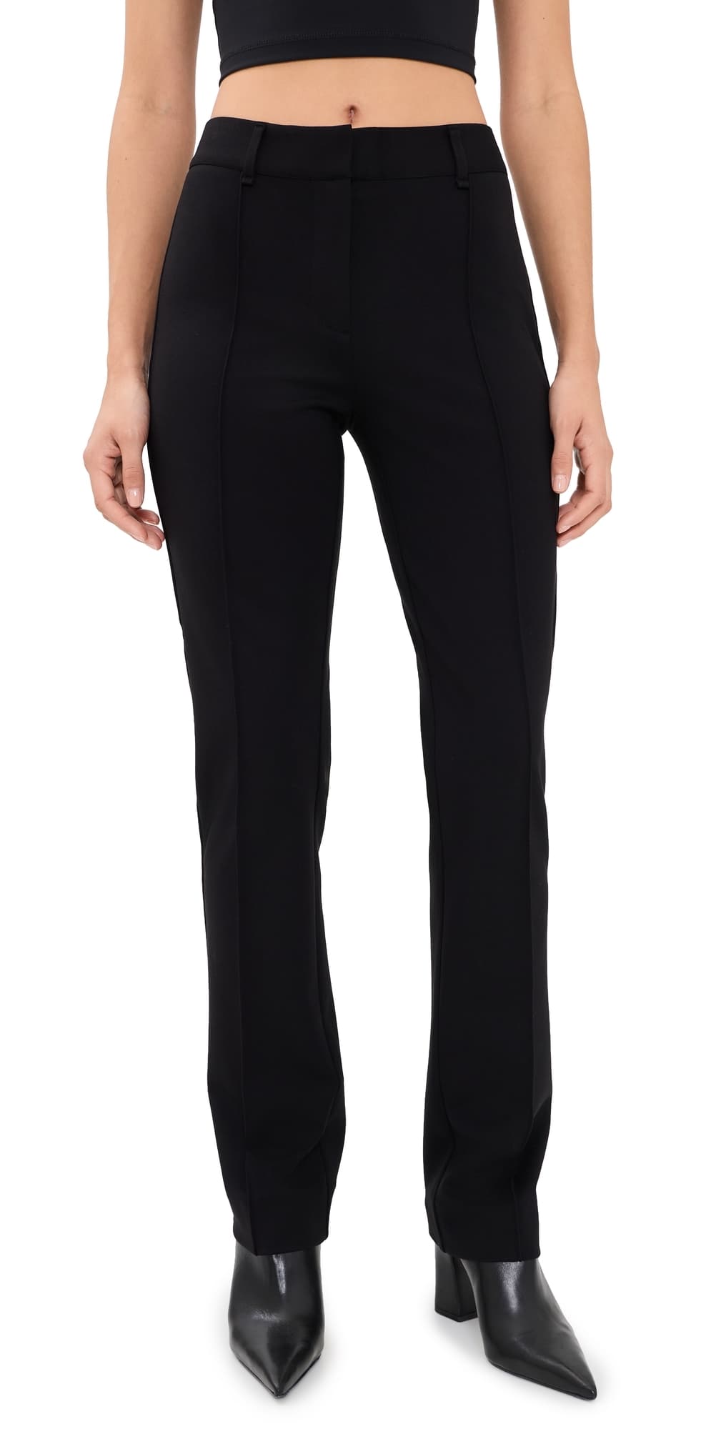 rag & bone Sutton Ponte Mid Rise Cigarette Pants Black