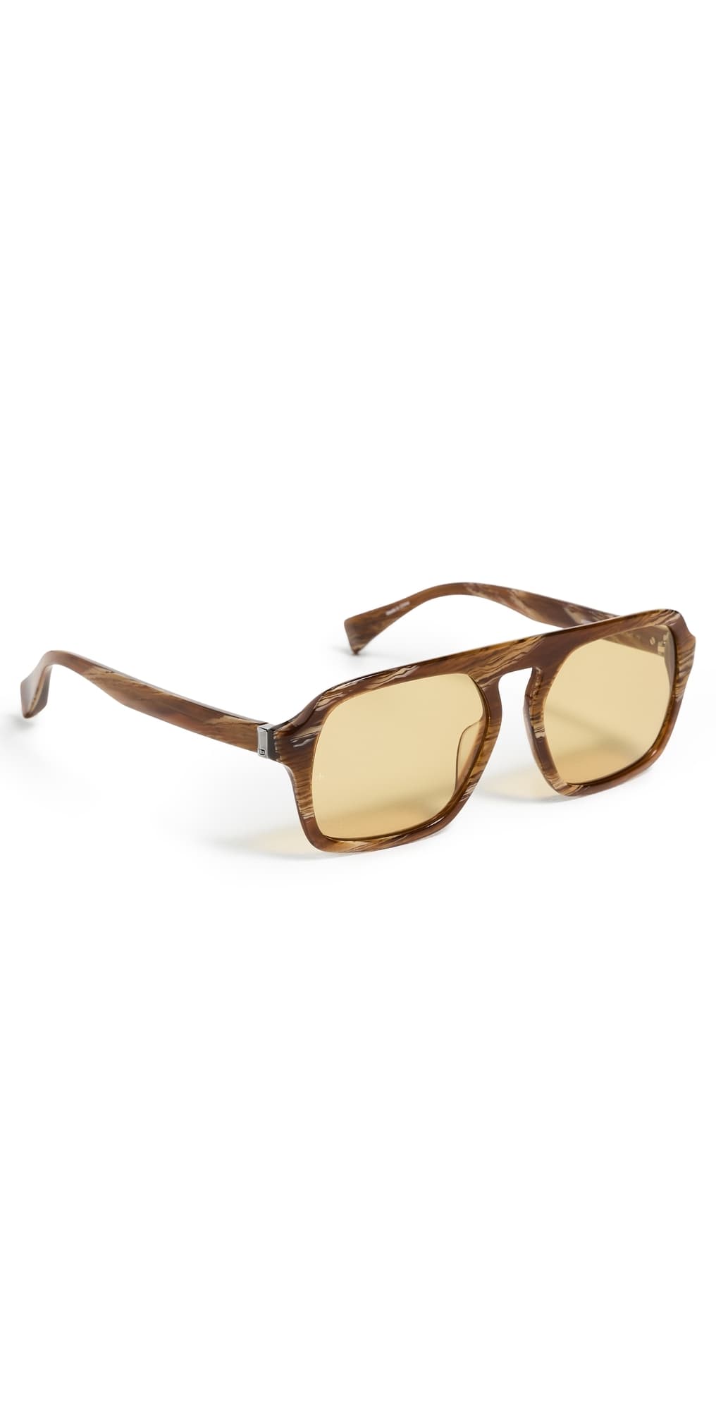 rag & bone Aviator Acetate Sunglasses Shiny Amber Brown Horn