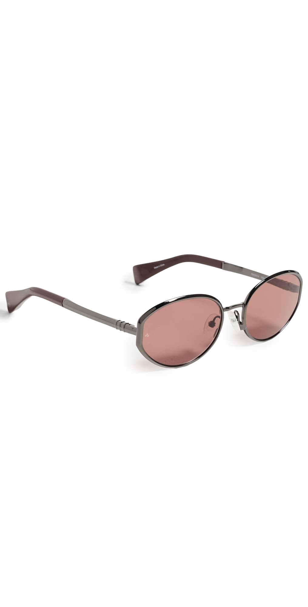 rag & bone Oval Metal Sunglasses Dark Gunmetal/Cappuccino · One Size