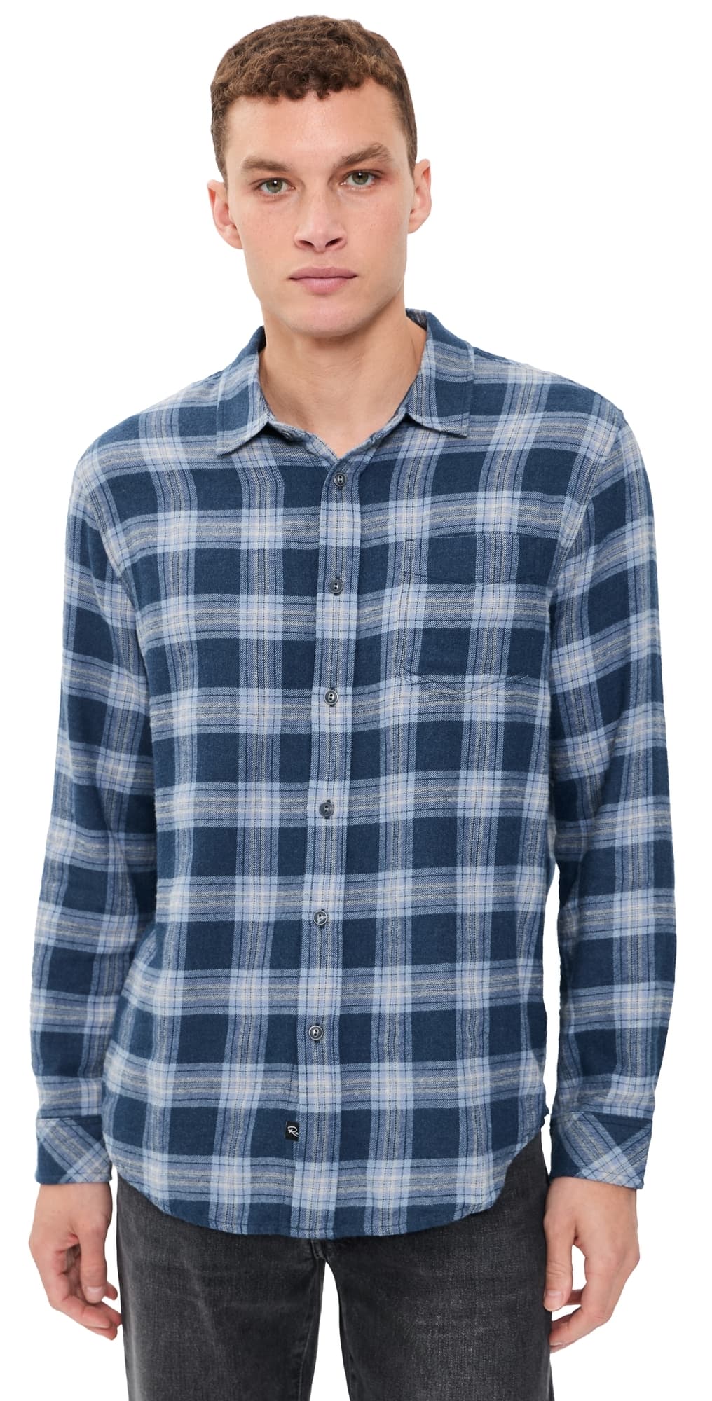 RAILS Lennox Shirt Marine Heather Glass