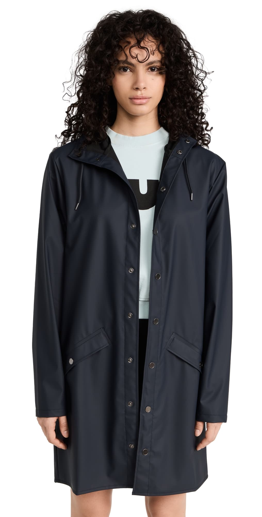 Rains Long Jacket Navy