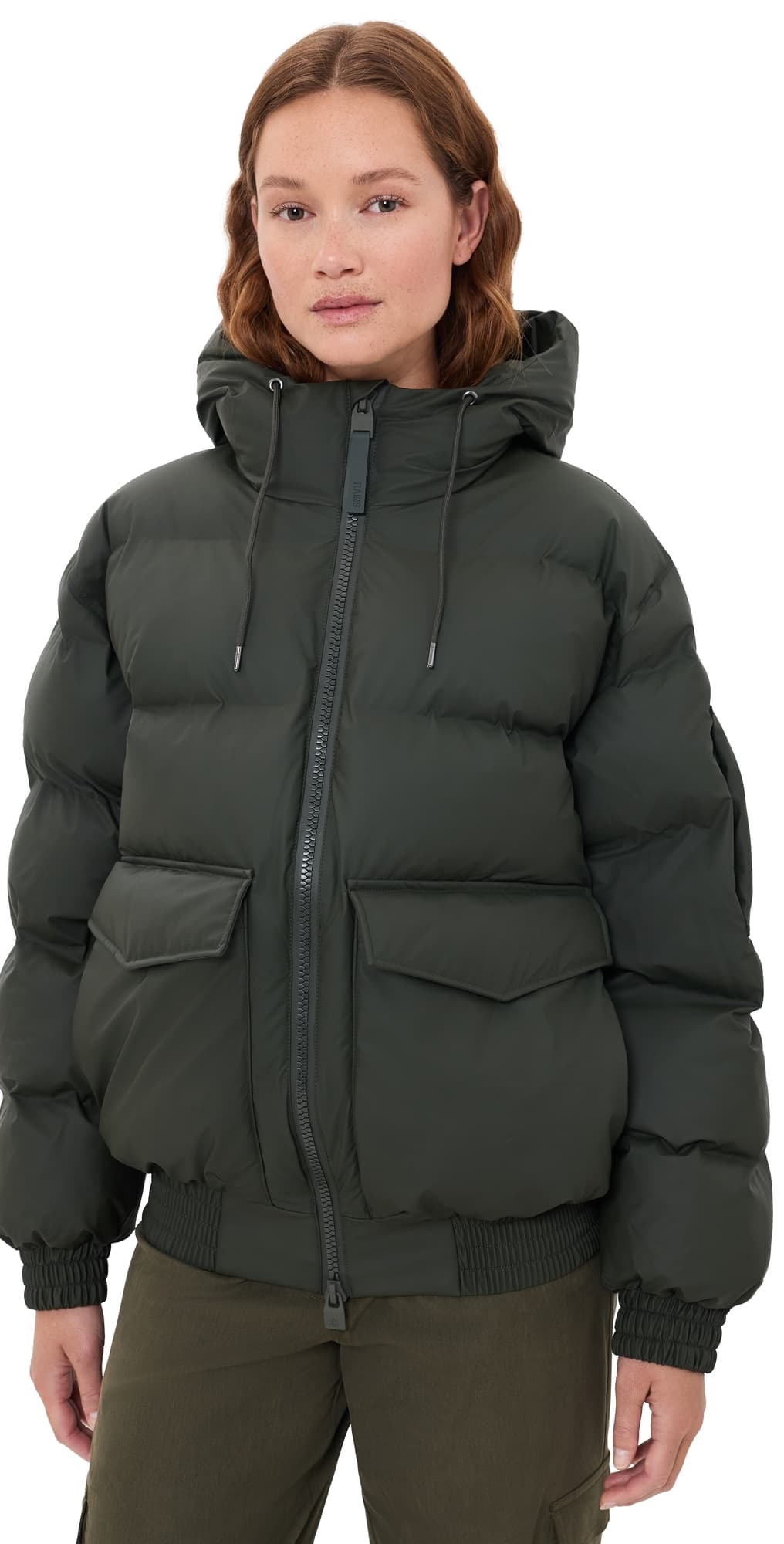 Rains Alta Bomber Puffer Jacket Green