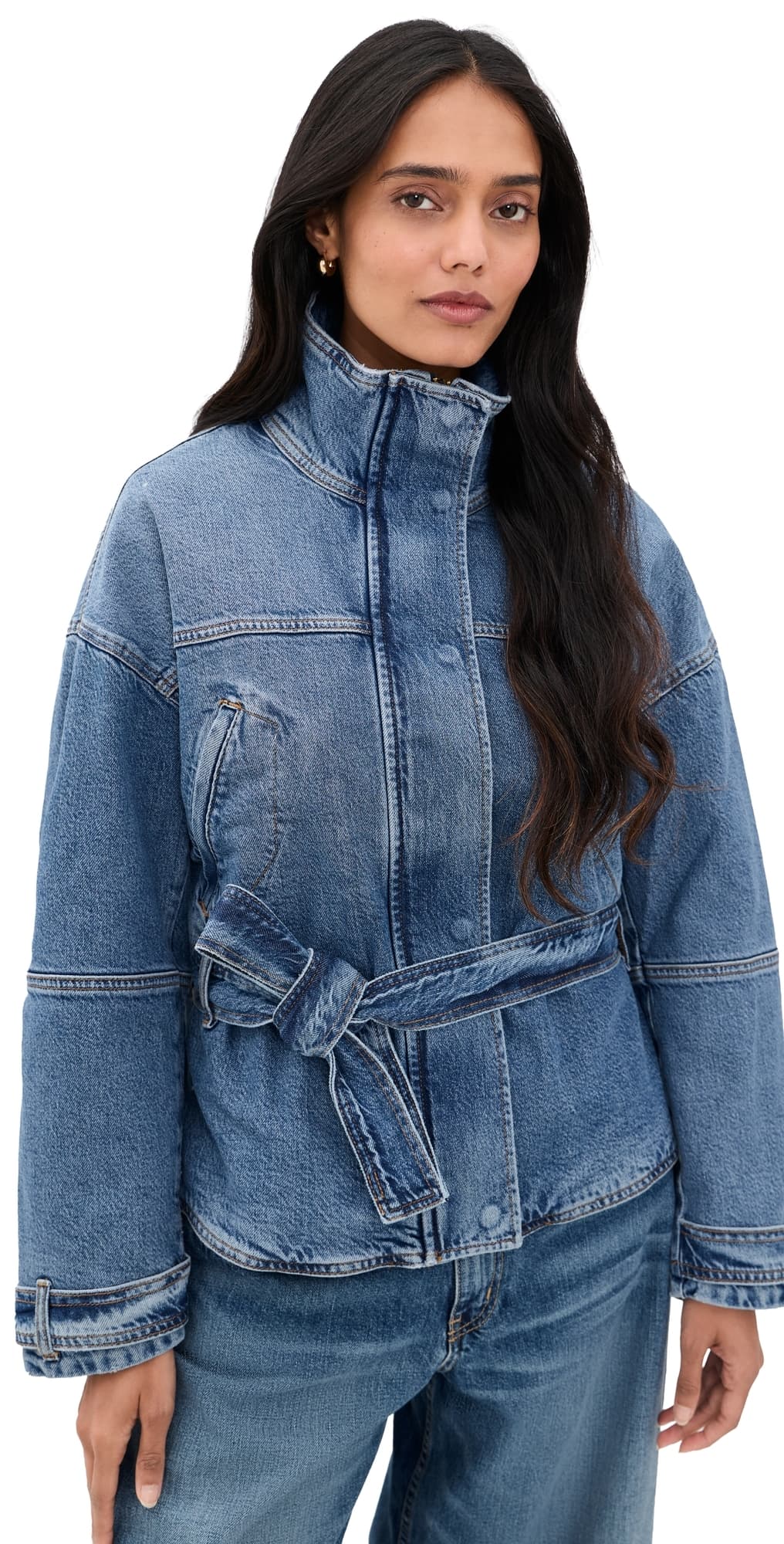 Ramy Brook Robin Denim Jacket Mid Cerulean