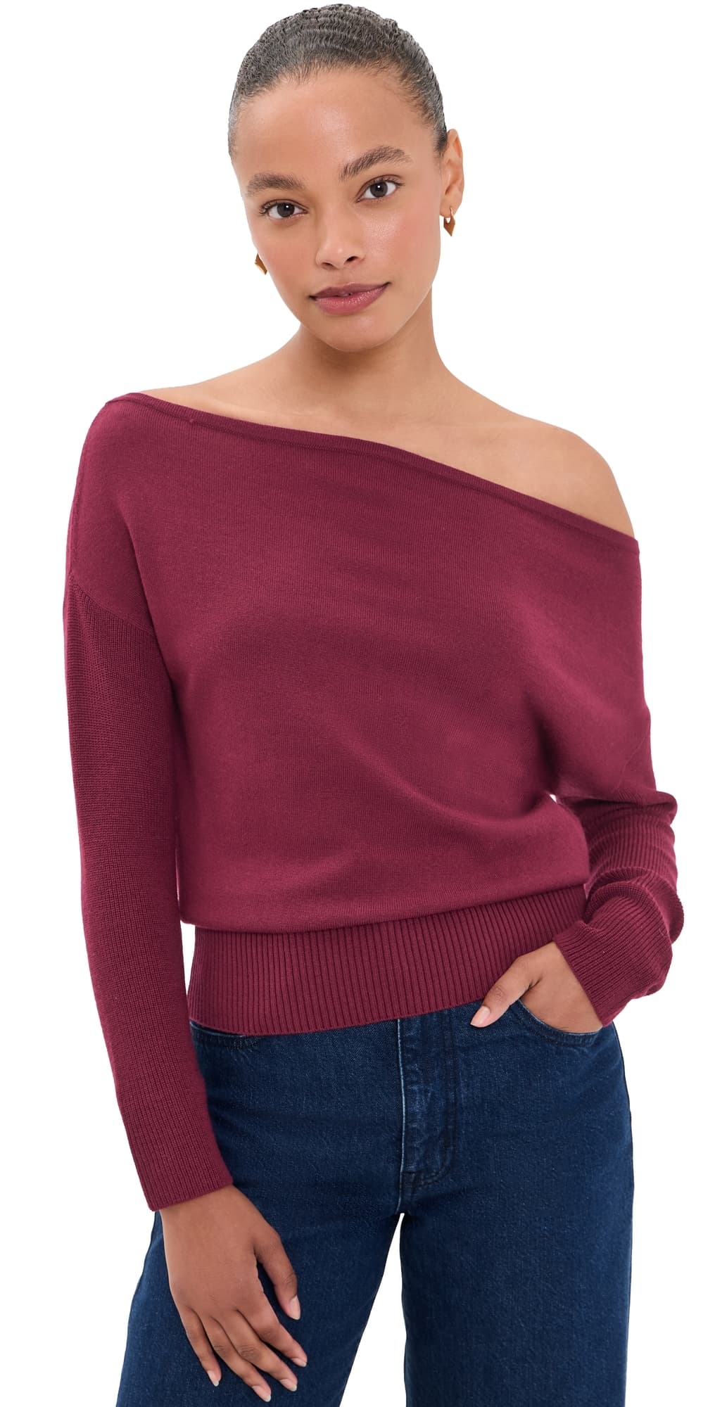 Ramy Brook Chance Wool Sweater Cranberry