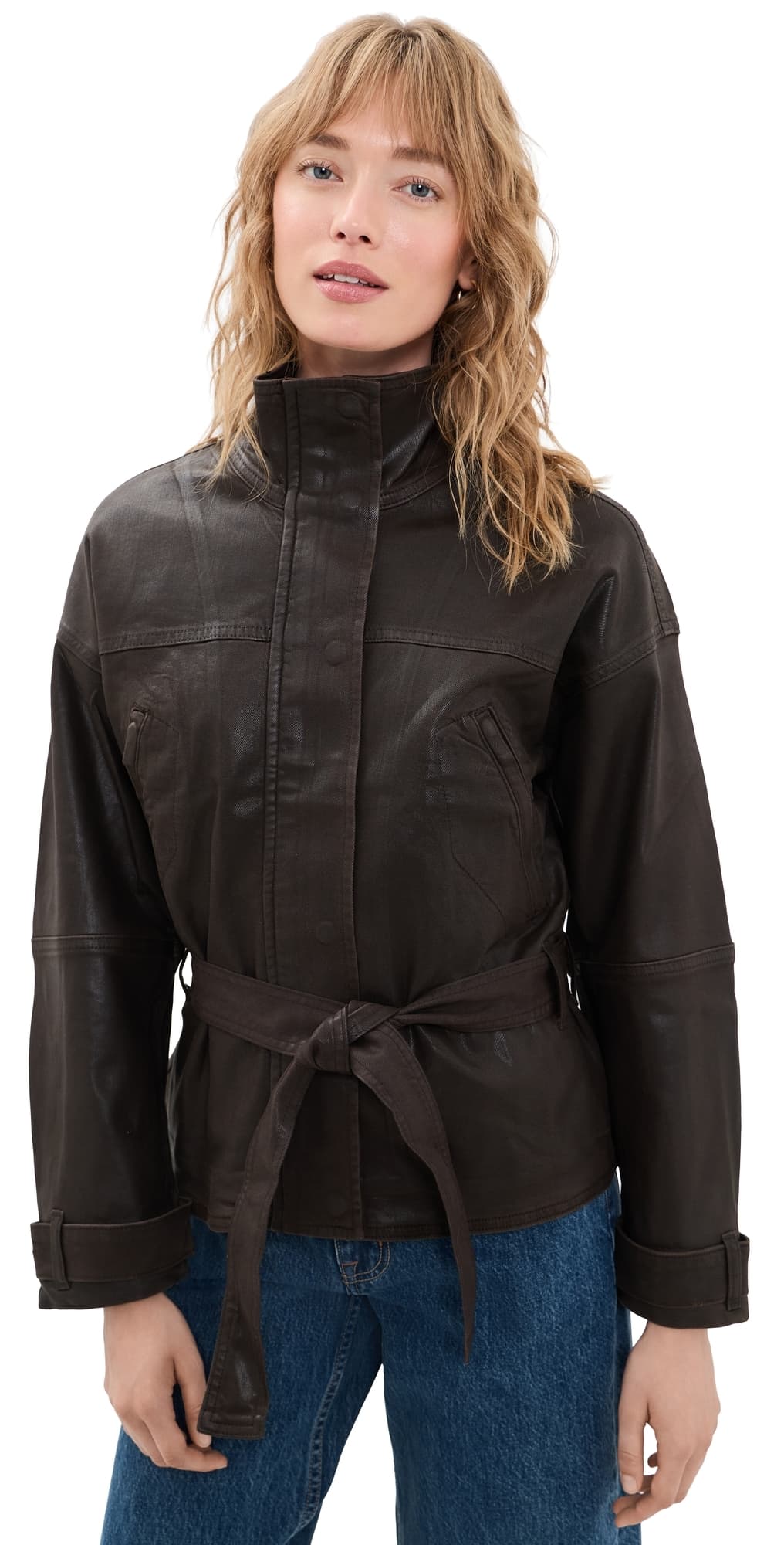 Ramy Brook Coated Robin Jacket Heritage Brown