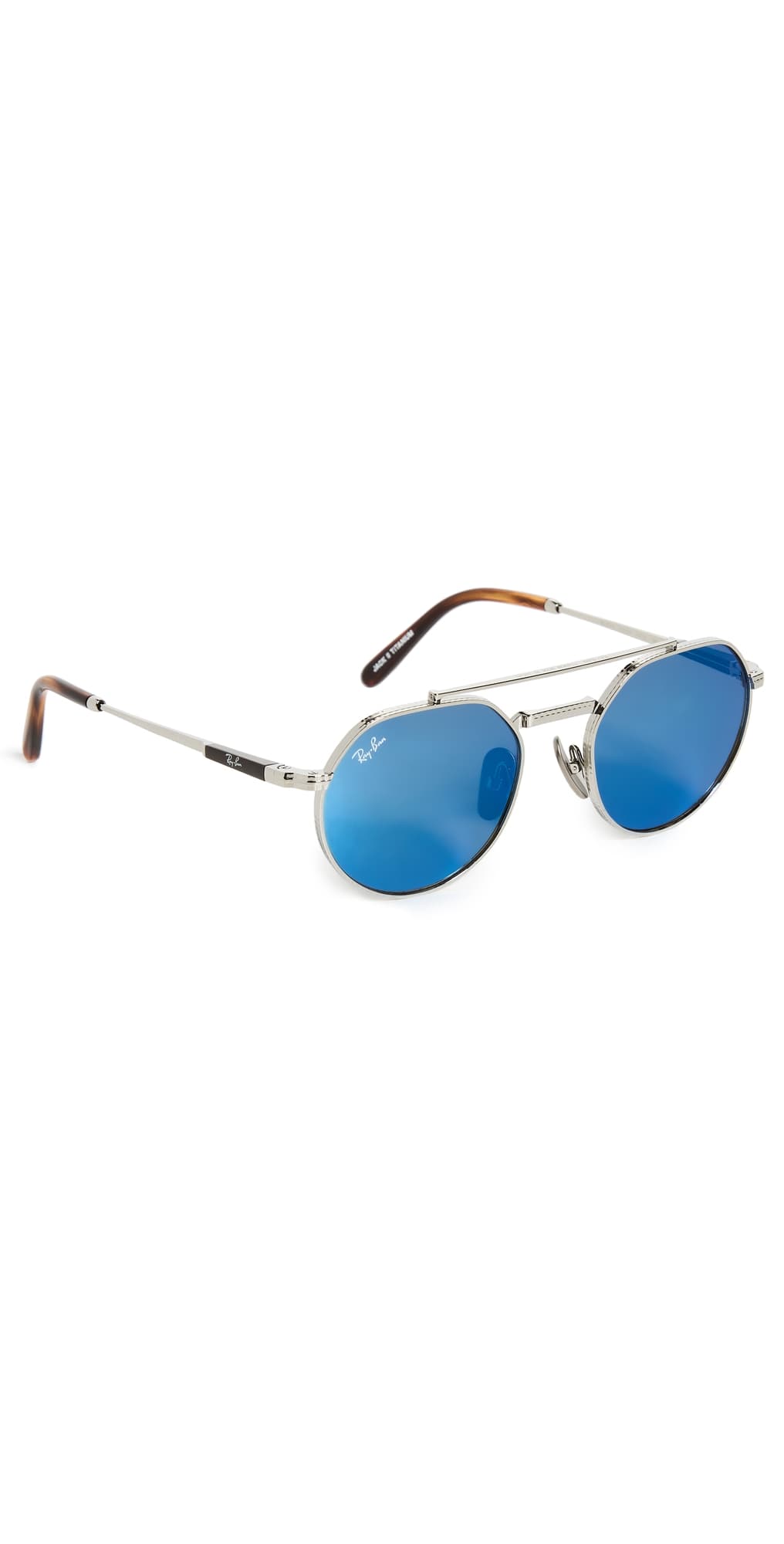 Ray-Ban Jack II Titanium Sunglasses Silver/Grey Mirror Blue · One Size
