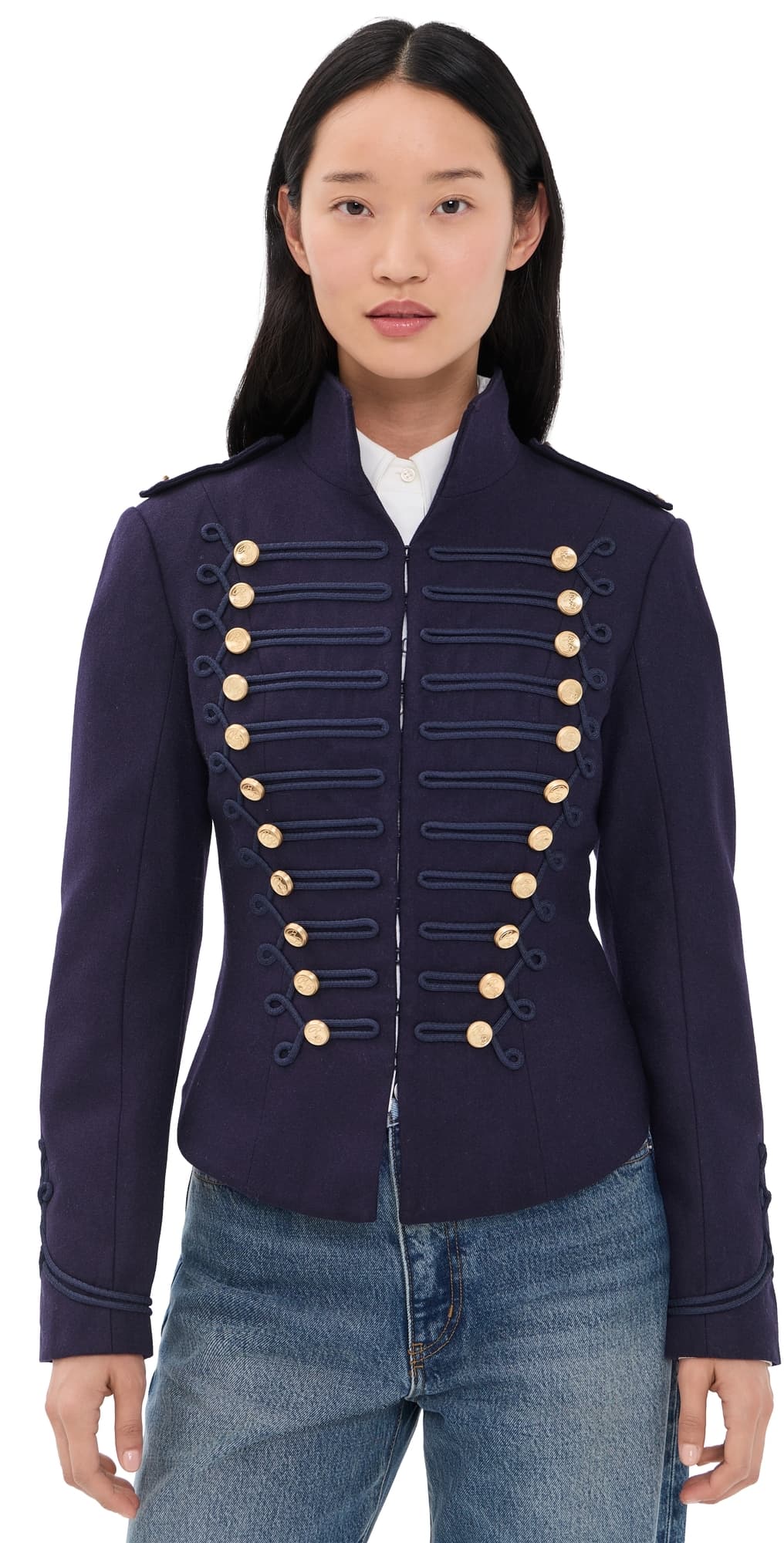 Rowing Blazers Wool Napolean Military Jacket Navy