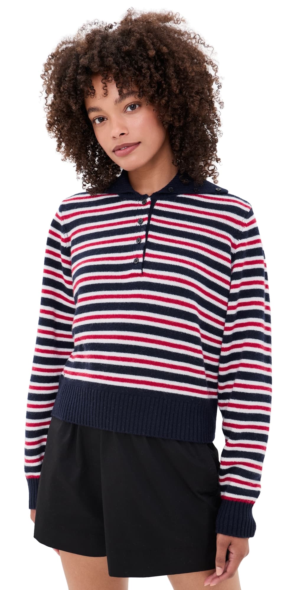 Rowing Blazers Wide Collar Polo Sweater Multi-Color