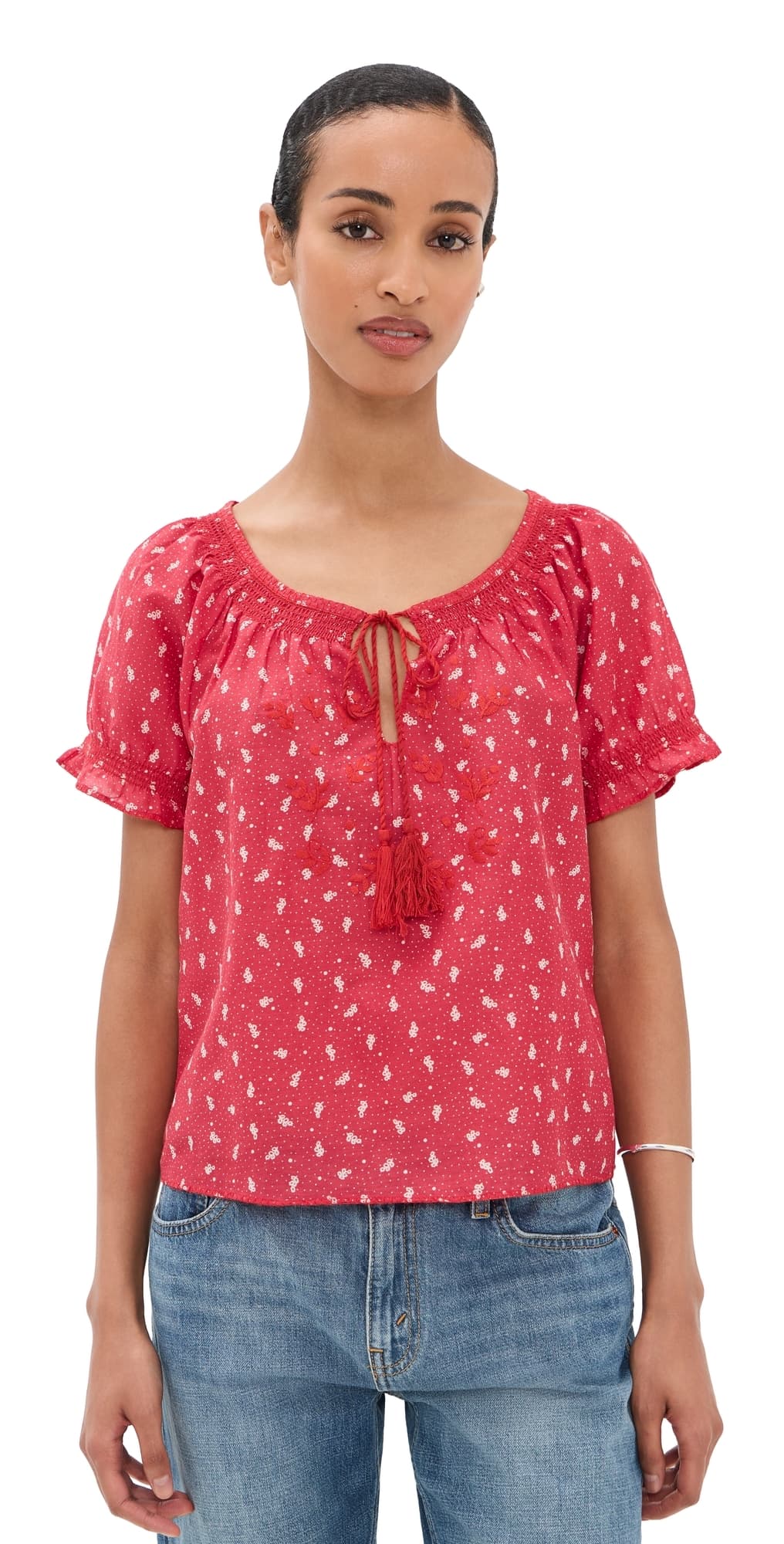 RE/DONE Katie Embroidered Top Bandana