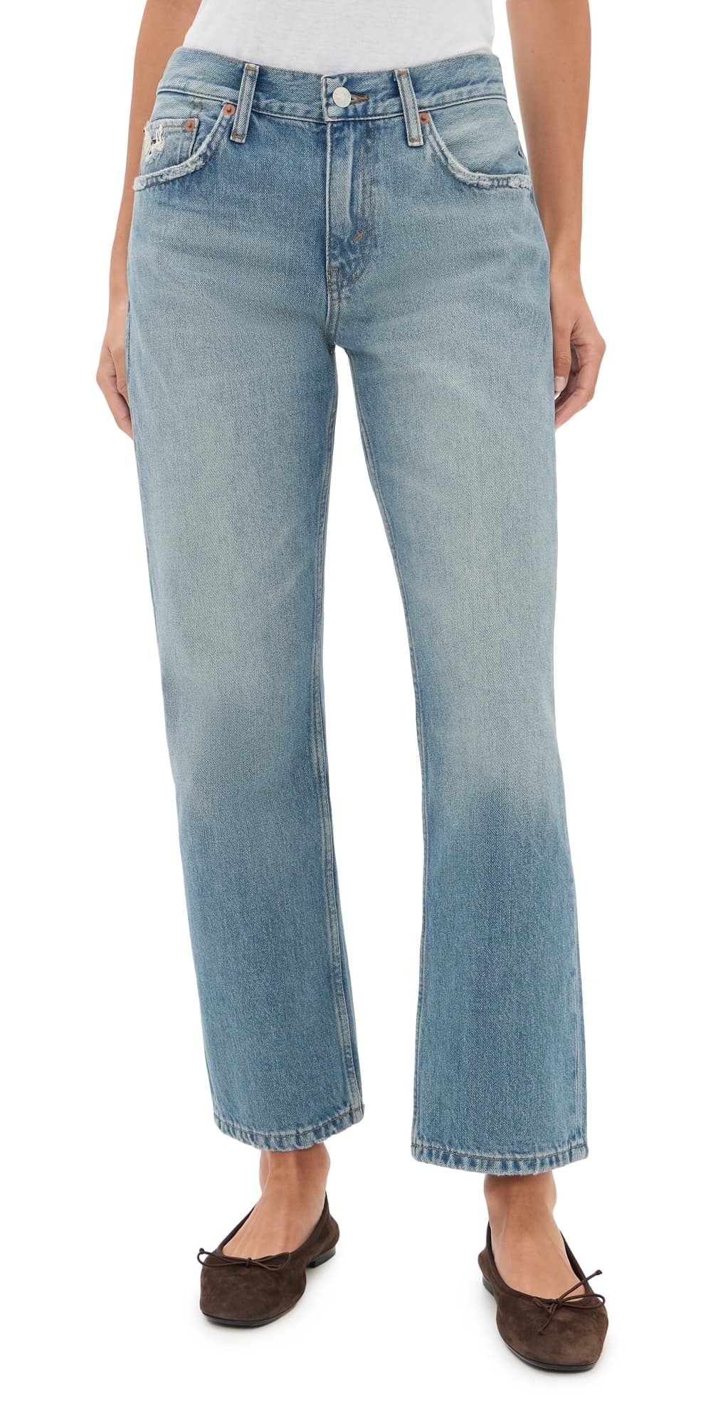 RE/DONE Blondie Straight Jeans Worn Blue