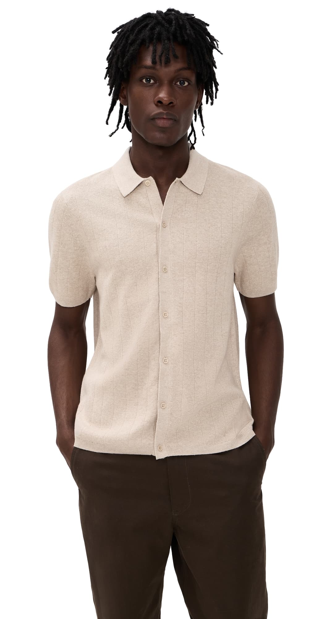 Reigning Champ Knit Piazza Shirt Heather Oatmeal