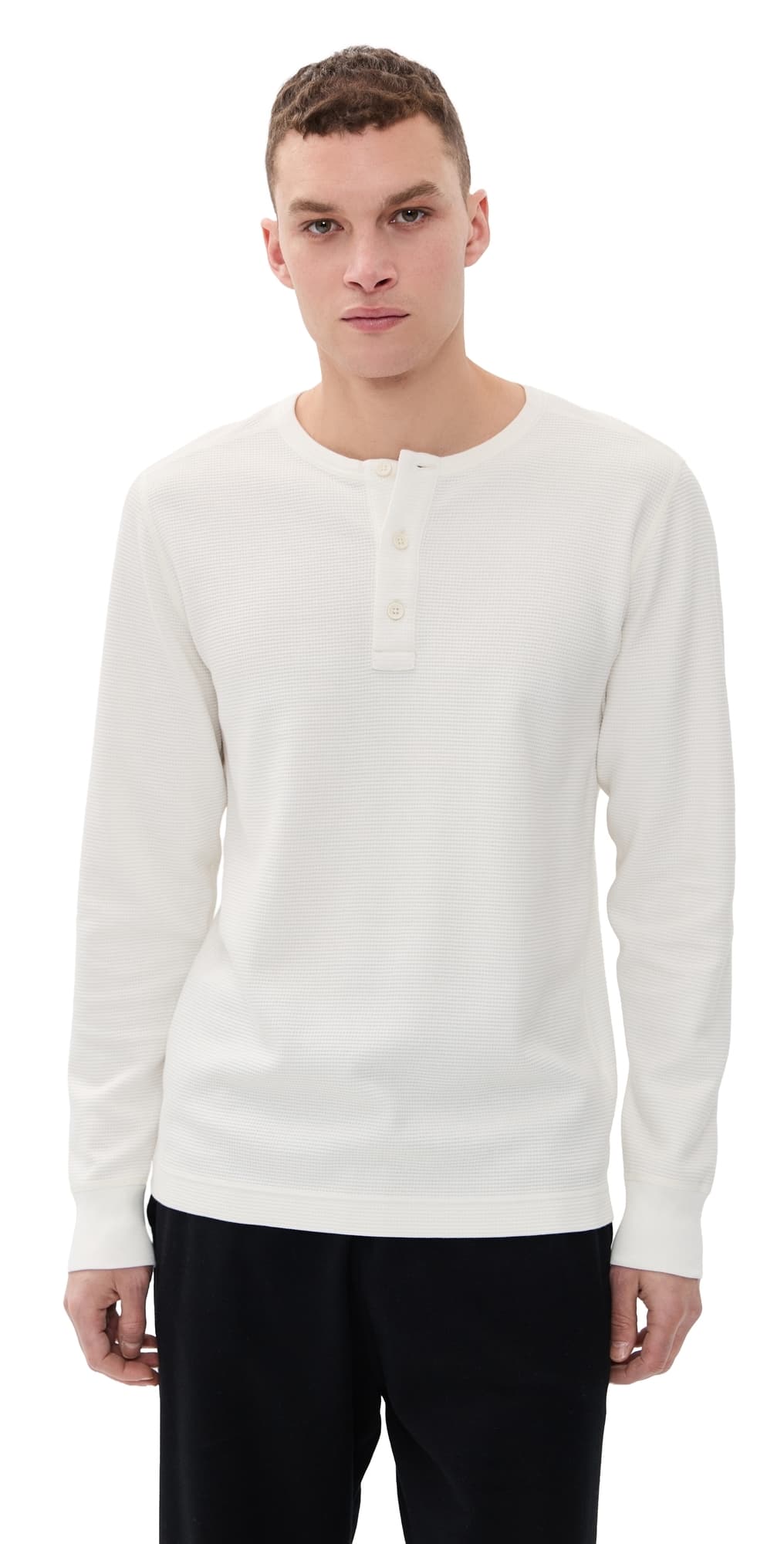 Reigning Champ Flatback Thermal Base Standard Henley Championship White