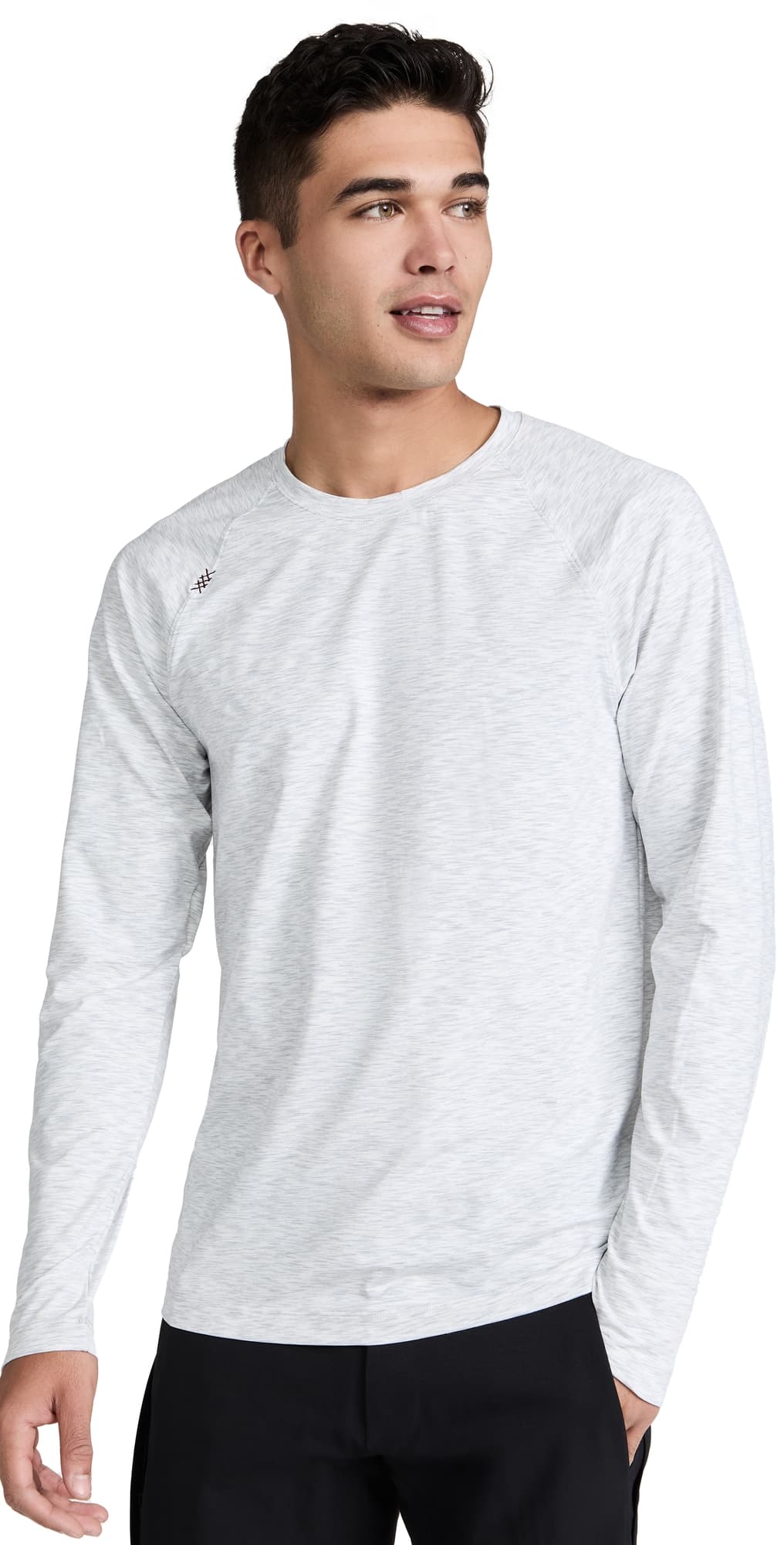 Rhone Reign Long Sleeve Tee Gray Space Dye