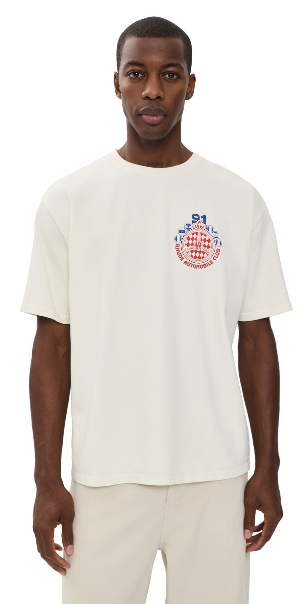 Rhude Automobile Club Tee Vintage White / Red / Blue