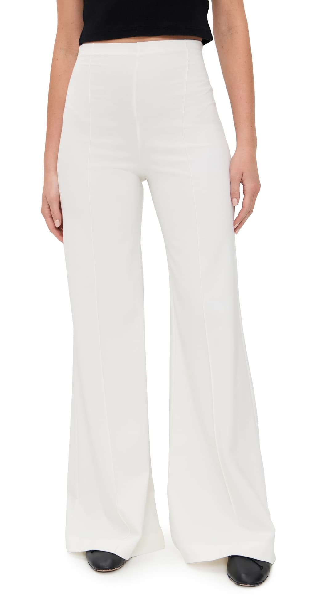 RIPLEY RADER Ponte Knit Wide Leg Pants Off White