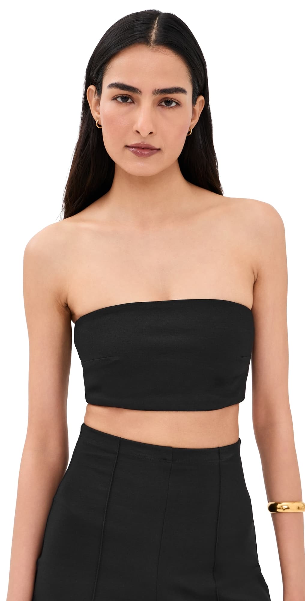 RIPLEY RADER Ponte Knit Bandeau Top Black