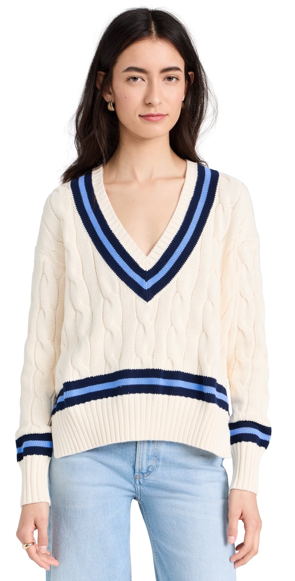 Polo Ralph Lauren Cable Knit Cotton Cricket Sweater Cream