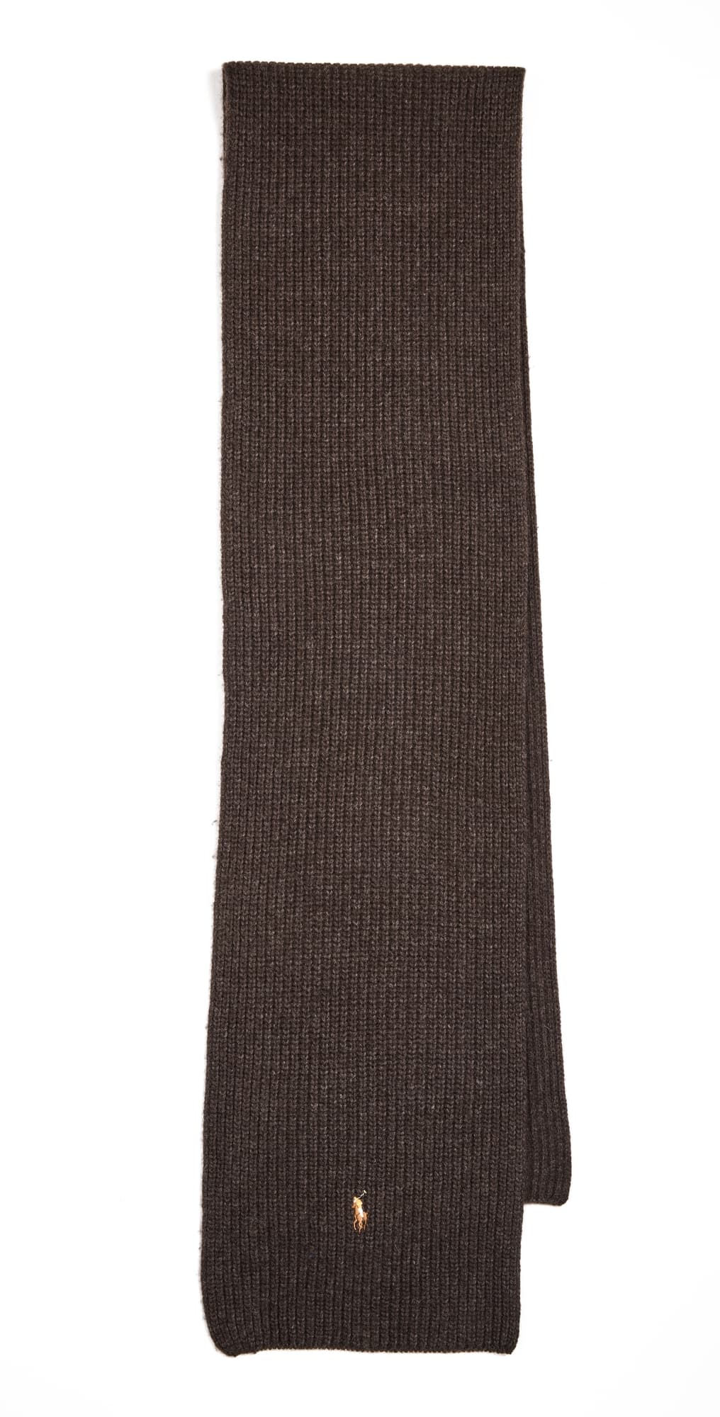 Polo Ralph Lauren Signature Knit Scarf Dark Brown Heather · One Size