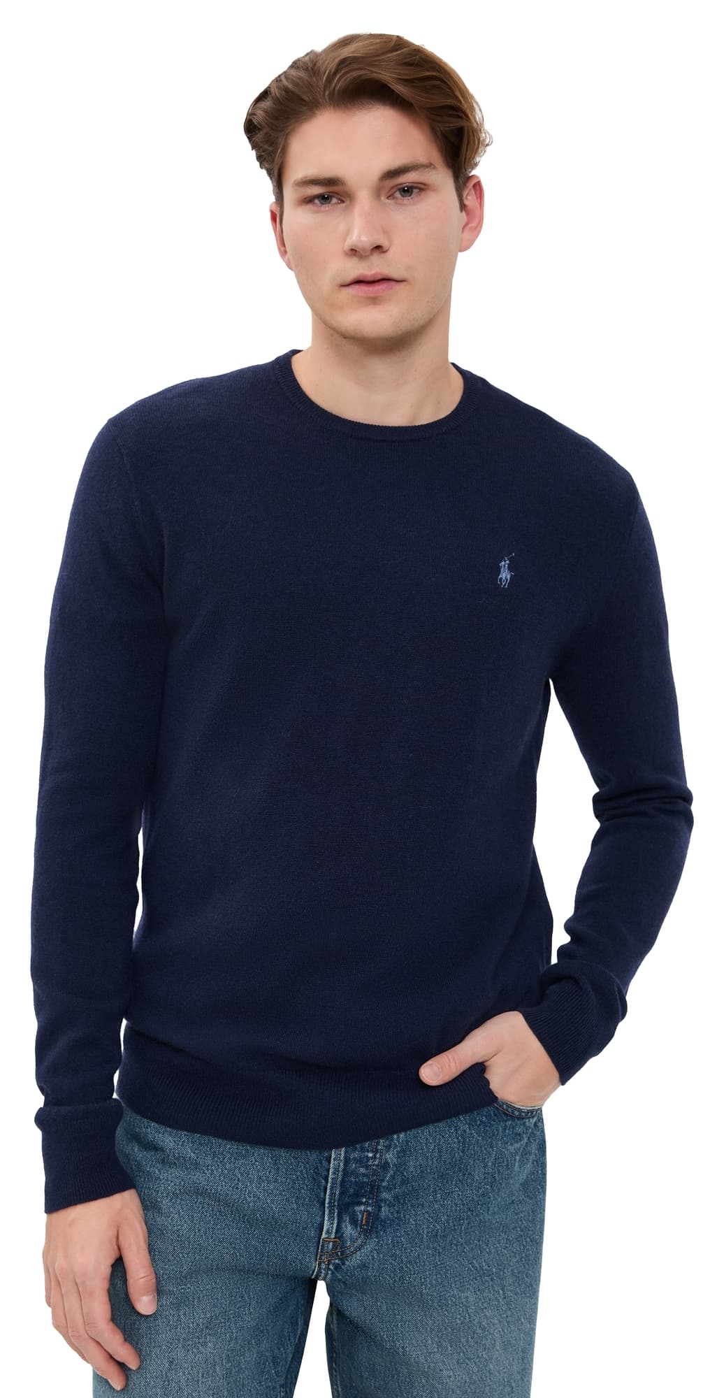 Polo Ralph Lauren Original Label Lux Merino Crew Neck Sweater Hunter Navy