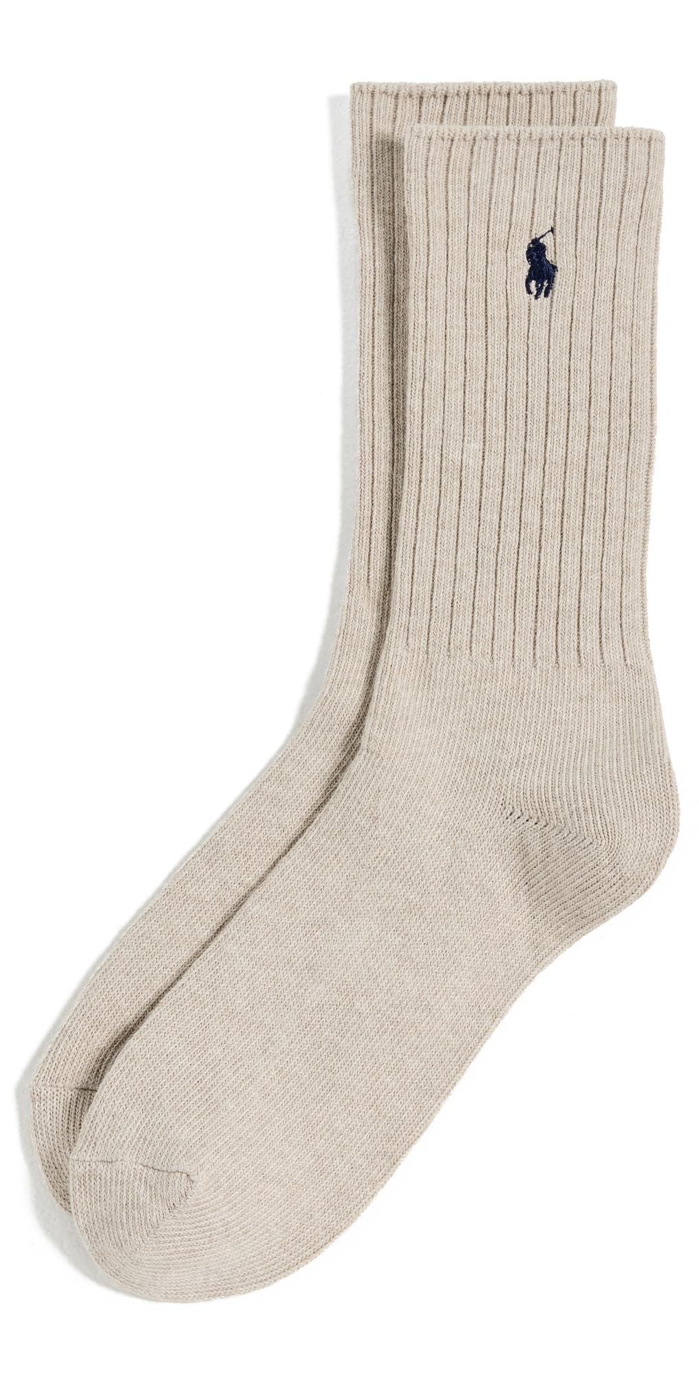 Polo Ralph Lauren Cotton Rib Crew Socks Taupe · 10-13