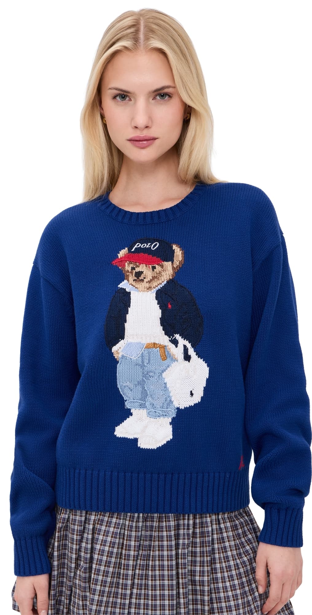 Polo Ralph Lauren Cotton Bear Pullover Sporting Royal