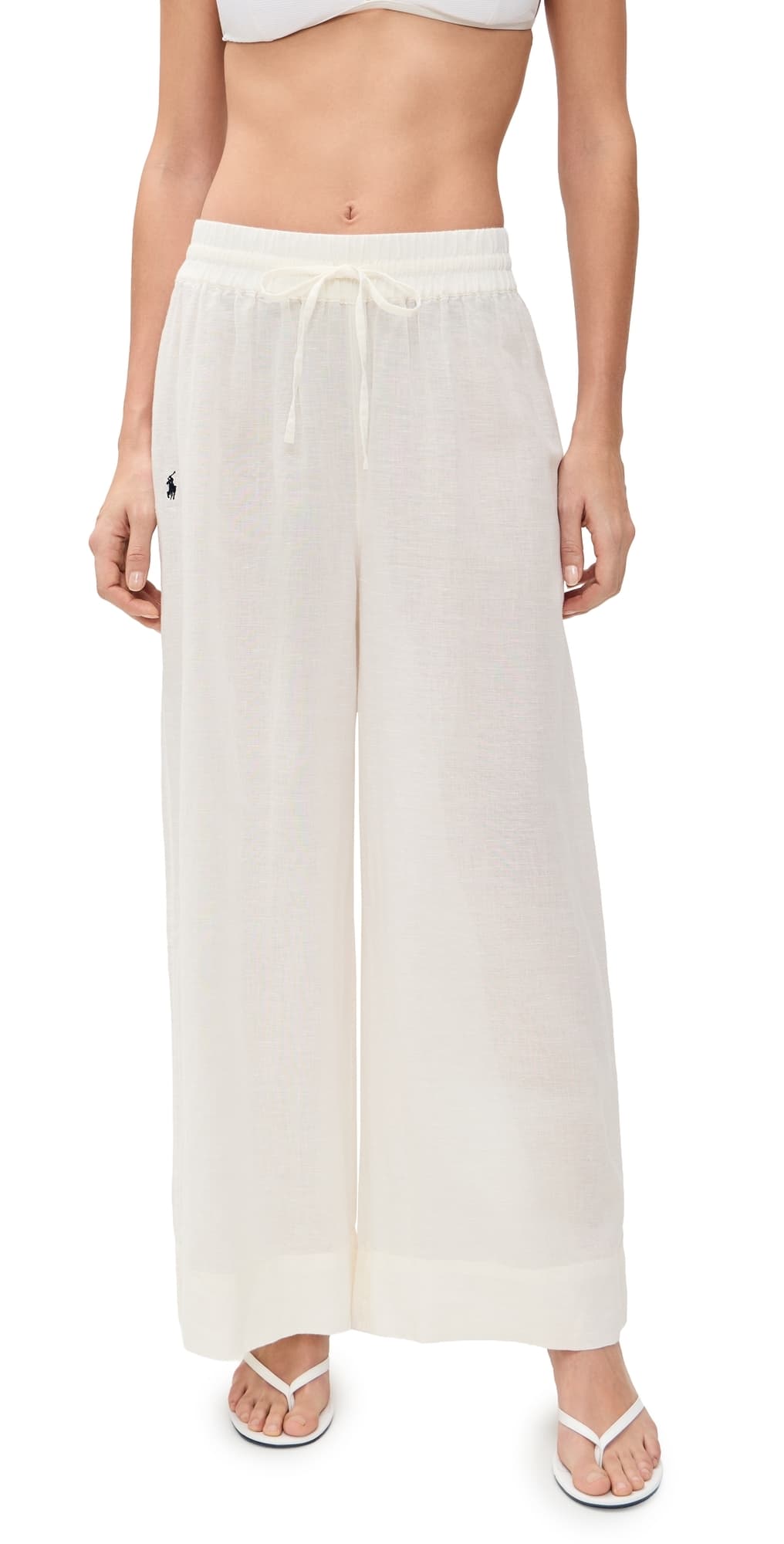 Polo Ralph Lauren Smocked Pull On Cover-Up Pants Cream