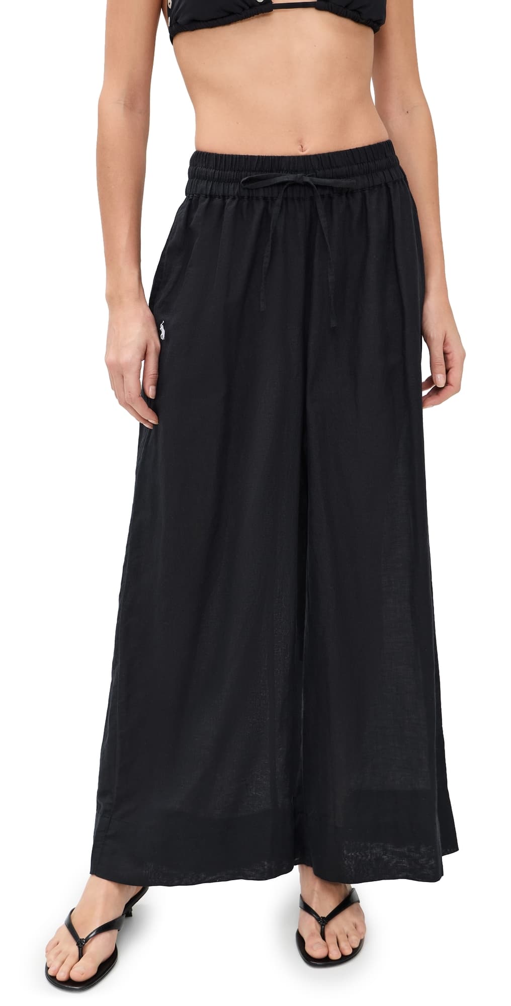 Polo Ralph Lauren Smocked Pull On Cover-Up Pants Black