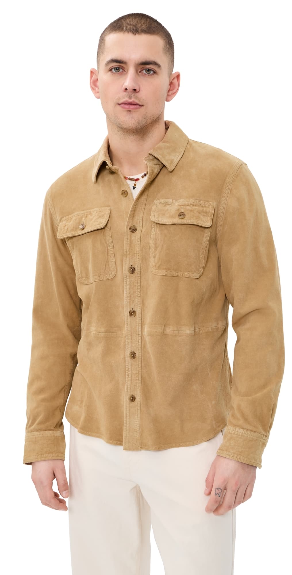 Polo Ralph Lauren Original Label Lightweight Goat Suede Jacket Berkshire Tan