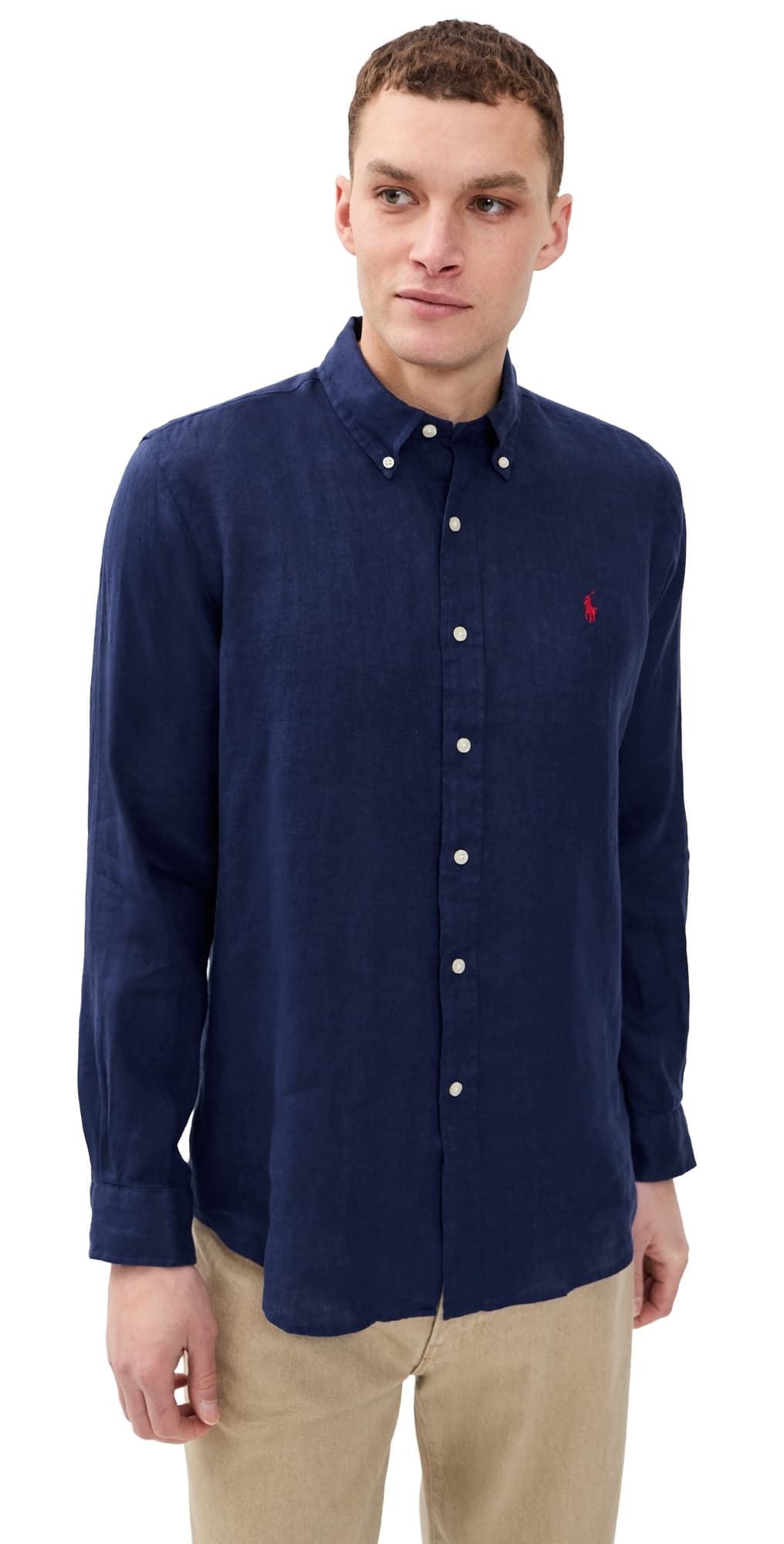 Polo Ralph Lauren Long Sleeve Linen Shirt New Classic Navy