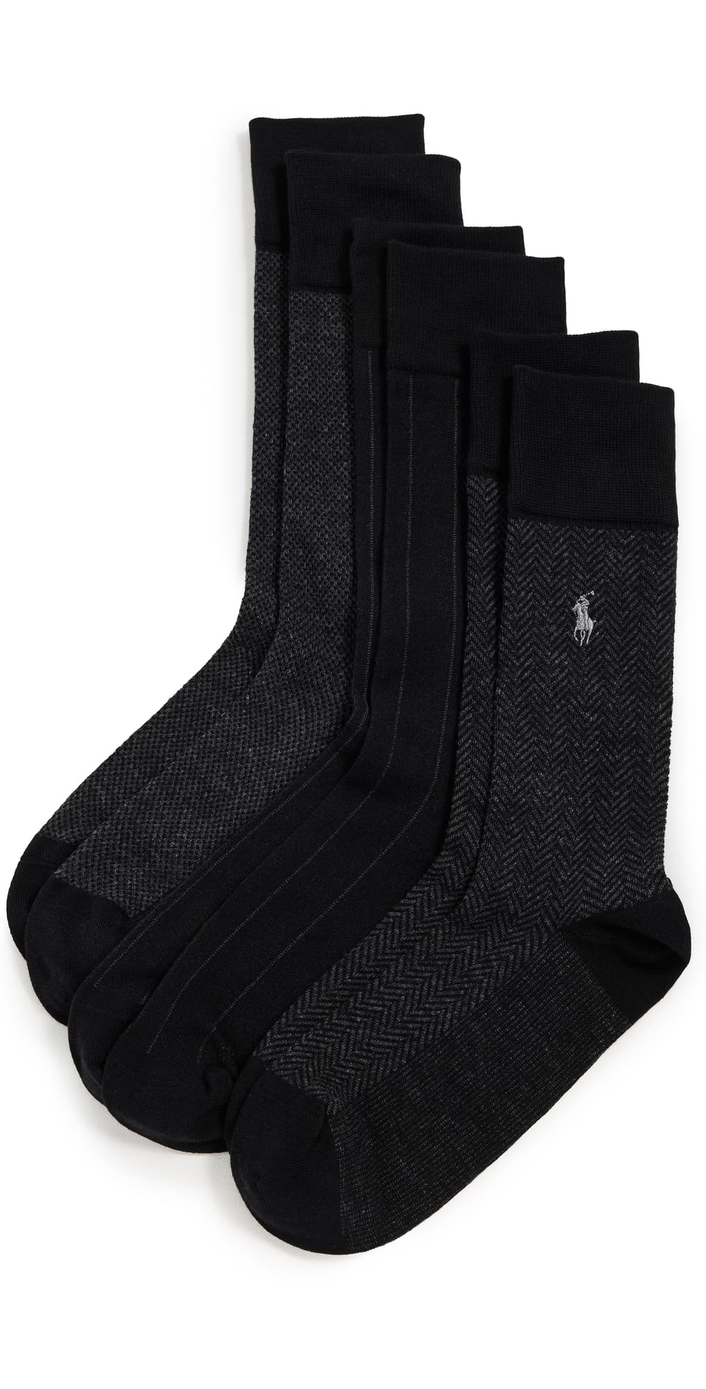 Polo Ralph Lauren Classic Pattern Dress Socks 3 Pack Black · 10-13