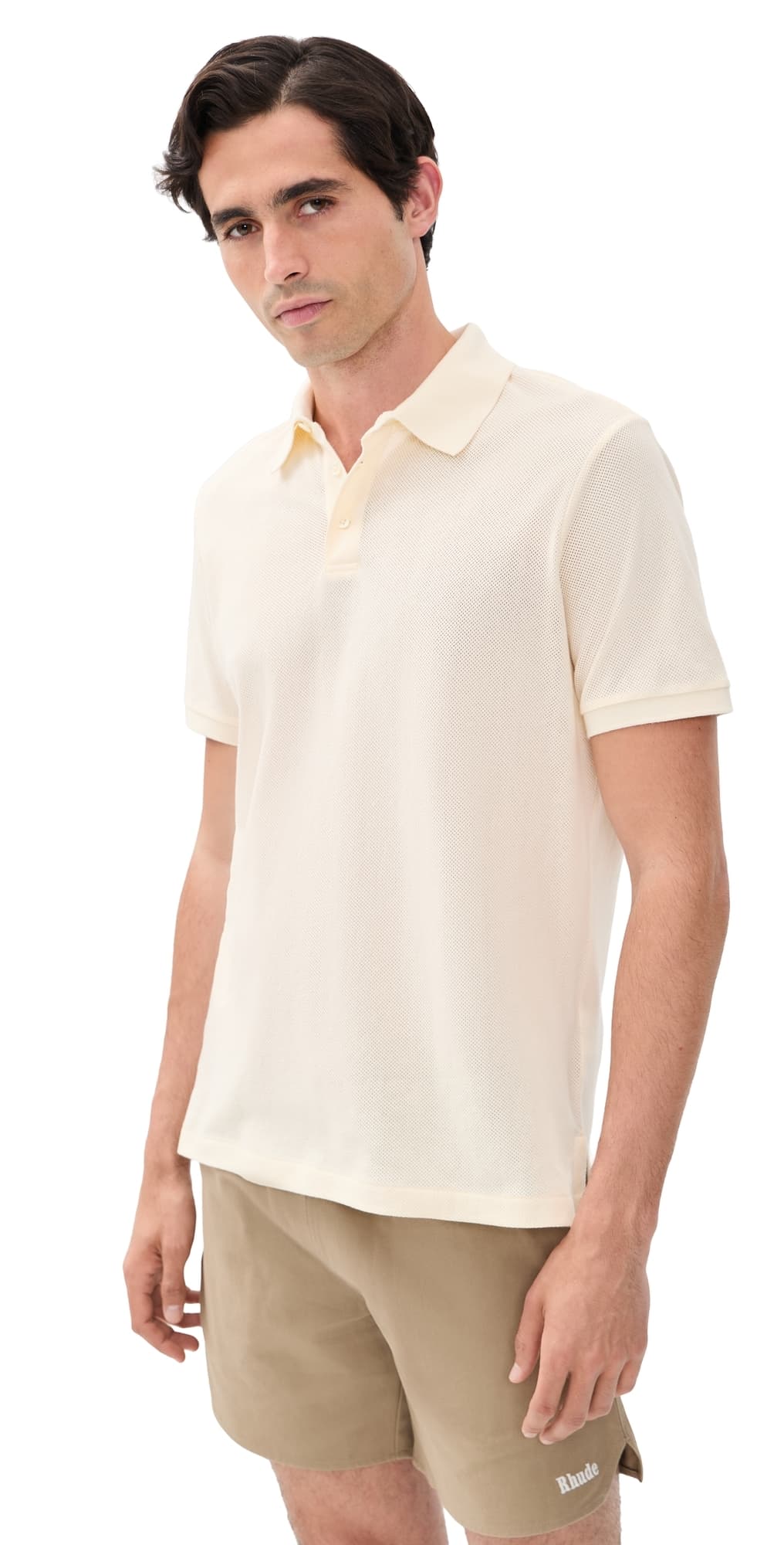 Polo Ralph Lauren Textured Pique Knit Polo Pale Cream