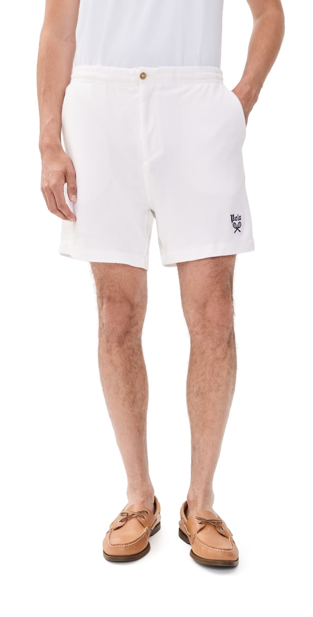 Polo Ralph Lauren Lightweight Terry Prepster Tennis Logo Shorts 6 White