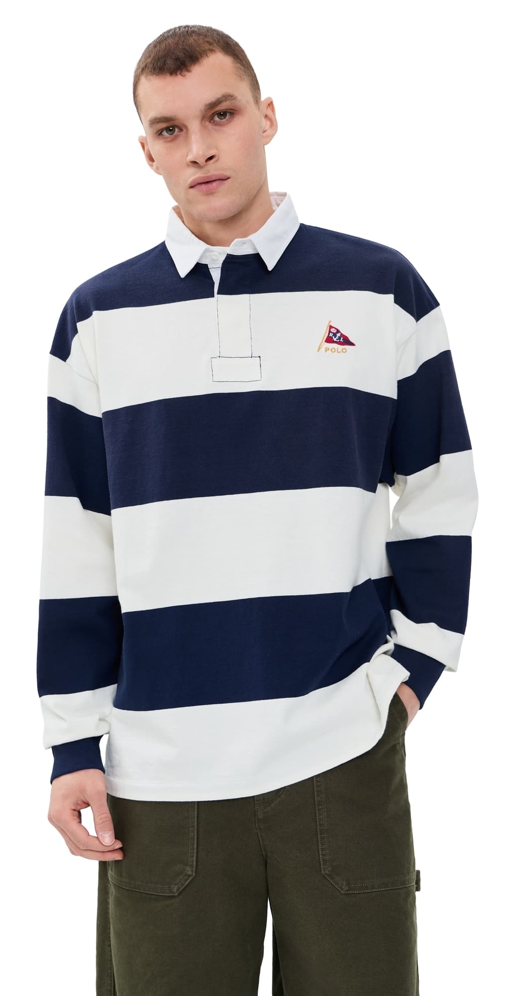 Polo Ralph Lauren Original Label Rugby Polo Shirt Newport Navy/Deckwash White
