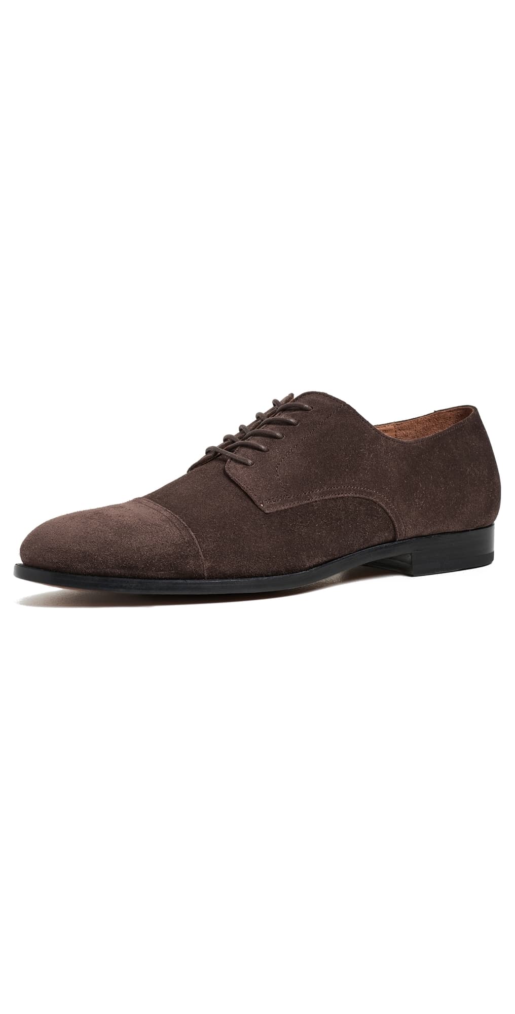 Polo Ralph Lauren Owen Captoe Suede Dress Shoes Dark Chocolate