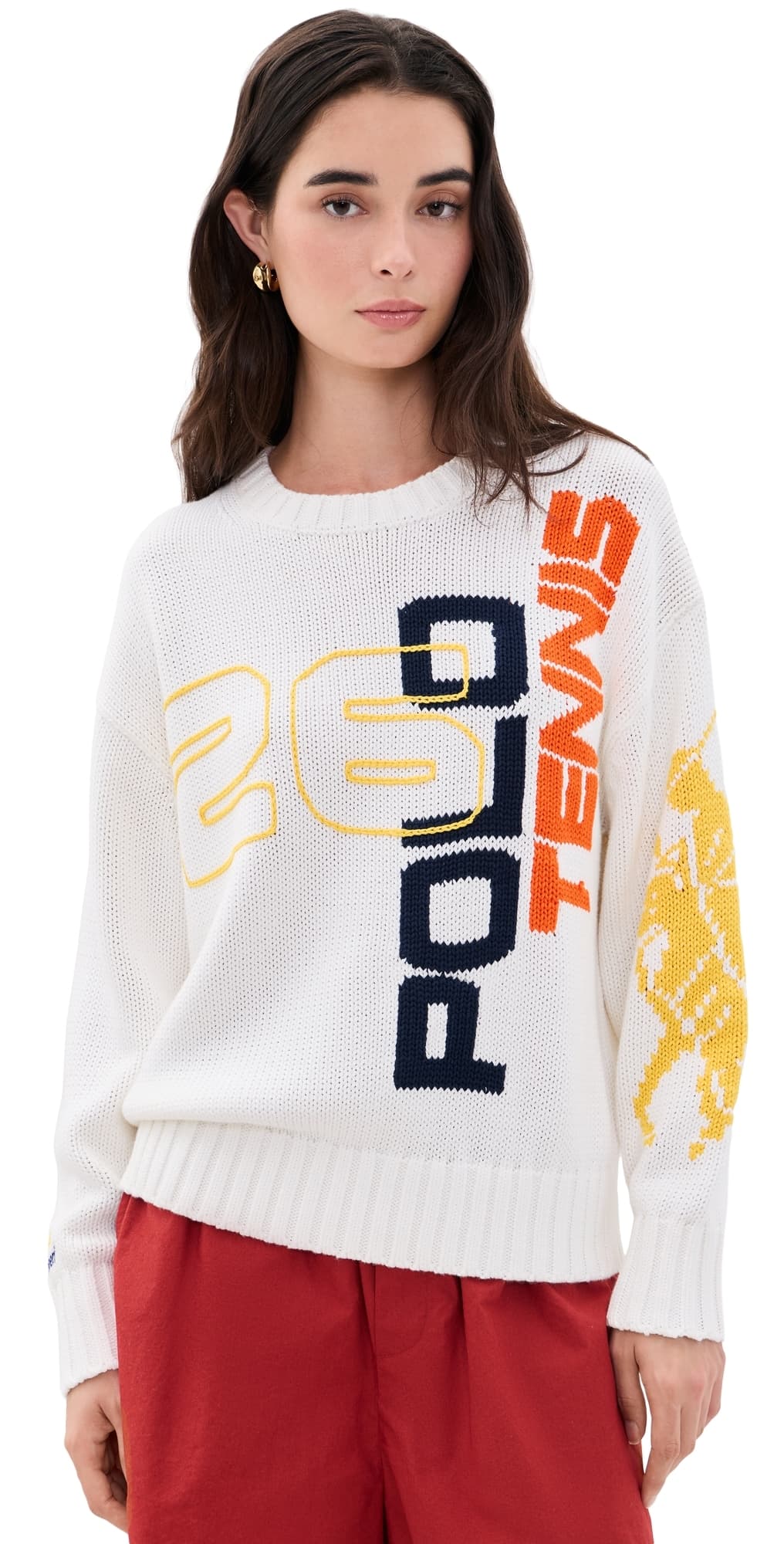 Polo Ralph Lauren x US Open Graphic Cotton Intarsia Sweater White