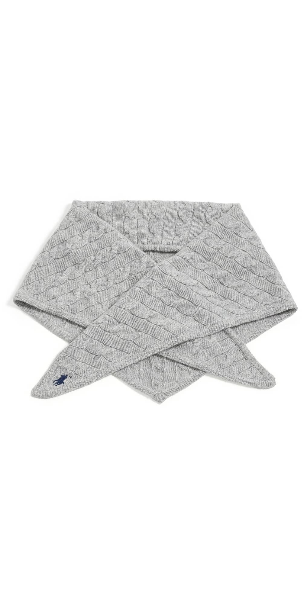 Polo Ralph Lauren Cable Triangle Scarf Soft Grey · One Size