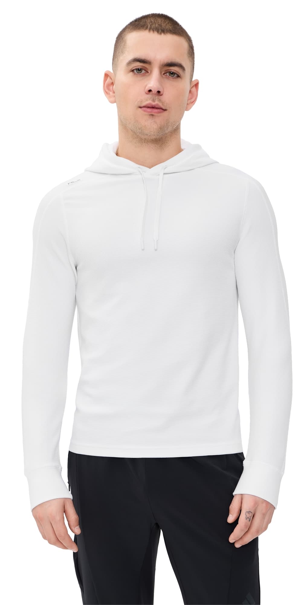 RLX Ralph Lauren Long Sleeve Tech Waffle Knit Hoodie Ceramic White