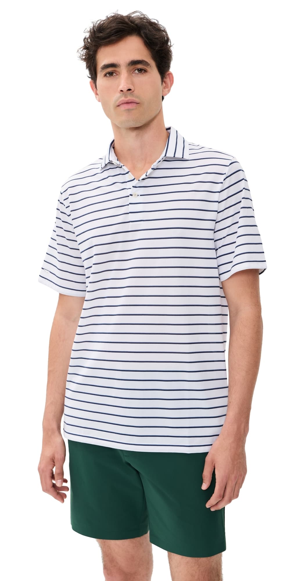 RLX Ralph Lauren Multi Stripe Tour Pique Polo Ceramic White Multi