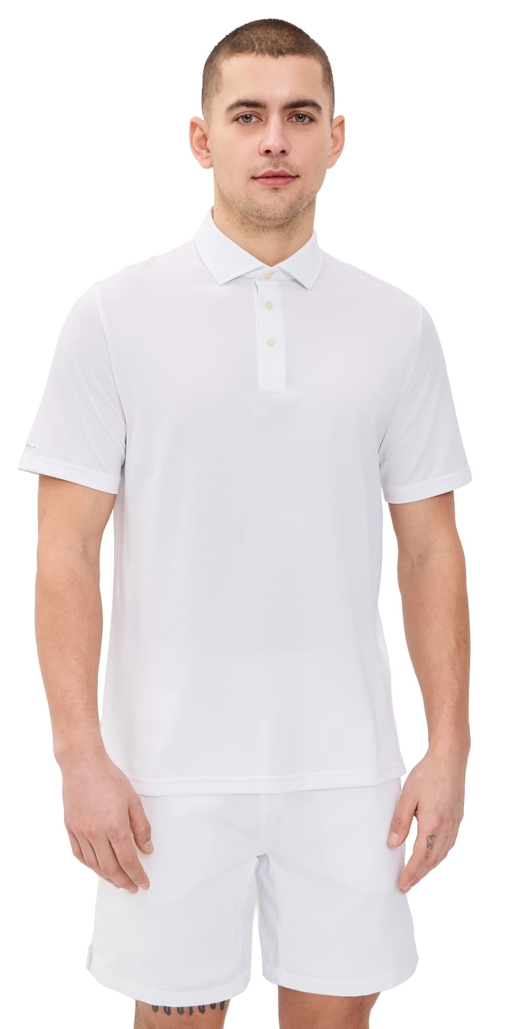 RLX Ralph Lauren Solid Tour Pique Polo Ceramic White