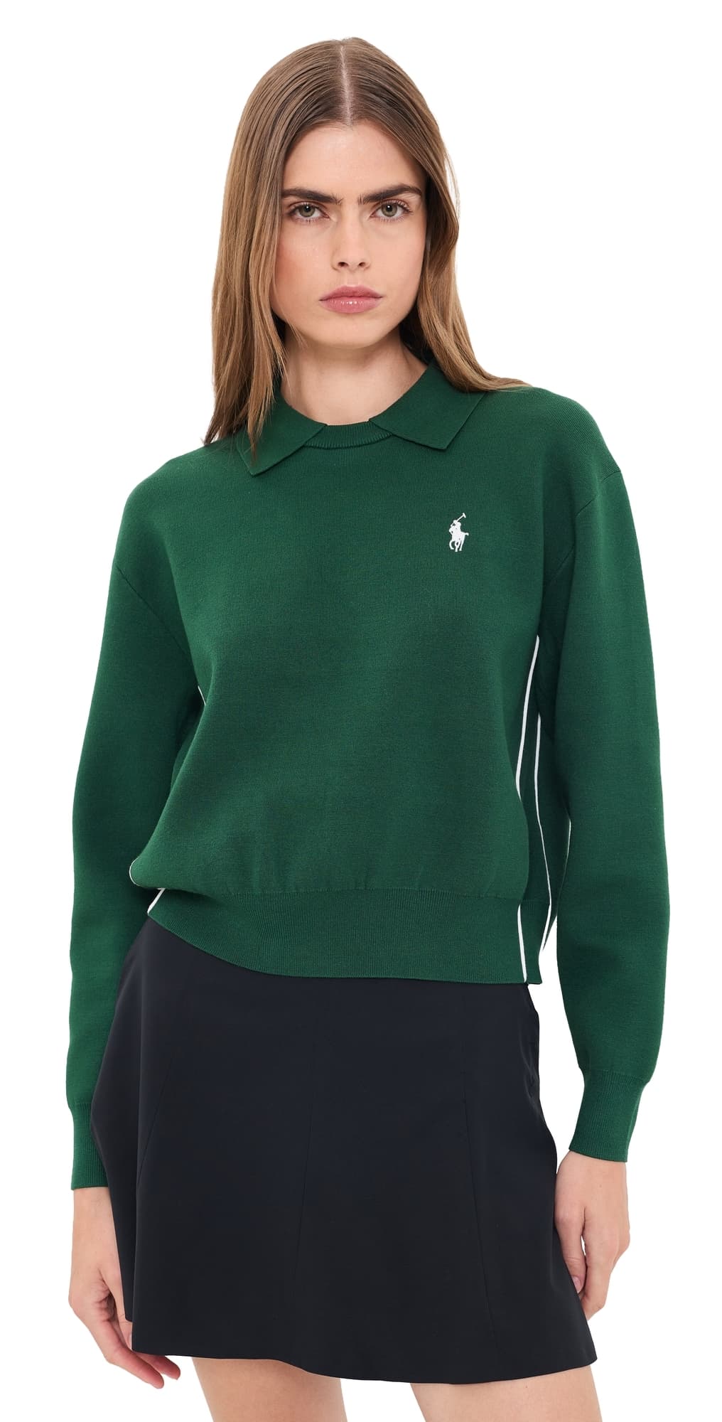 RLX Ralph Lauren Long Sleeve Collared Sweater Green