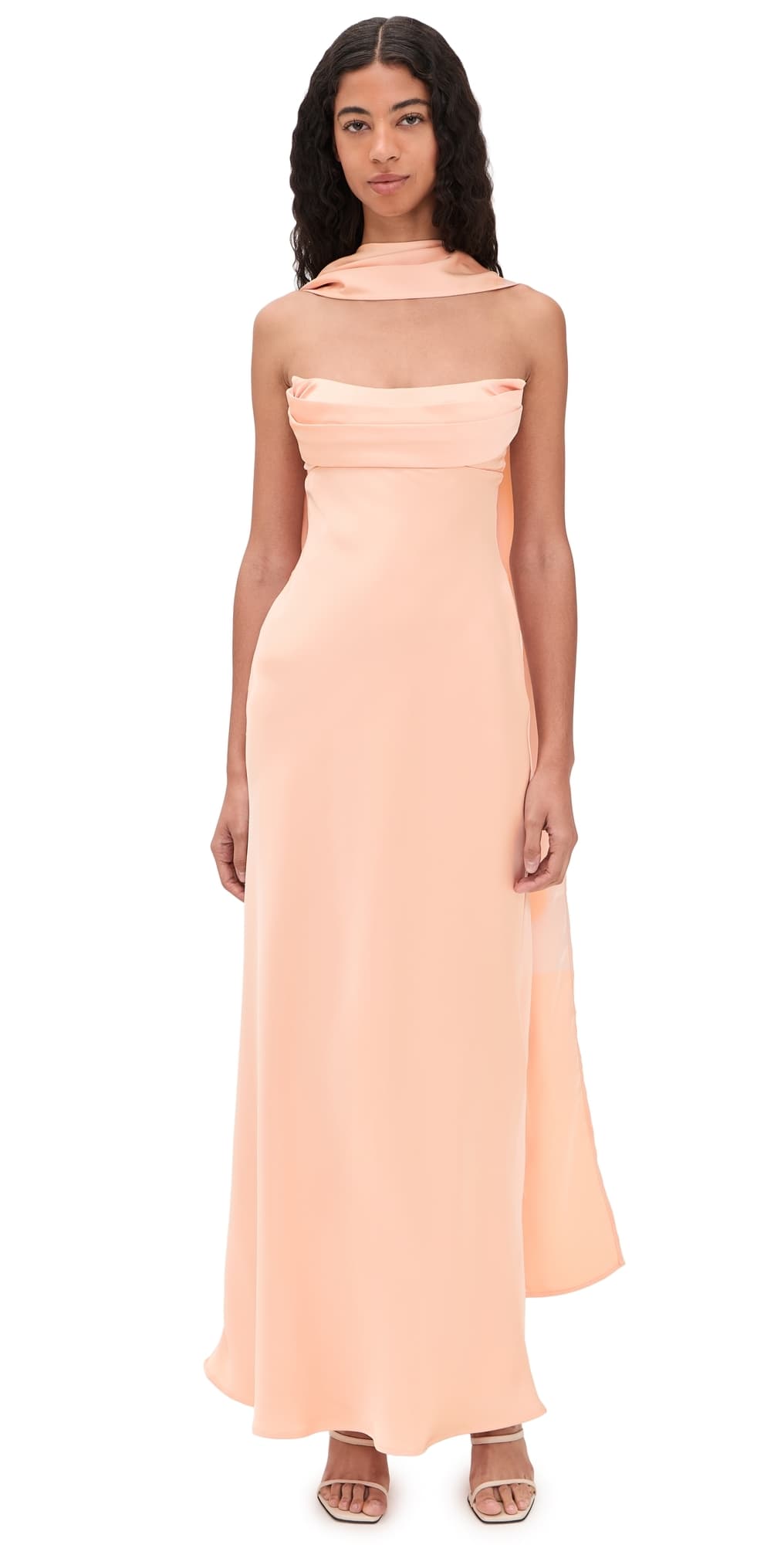 Runaway the Label Madeleine Strapless Maxi Dress Peach