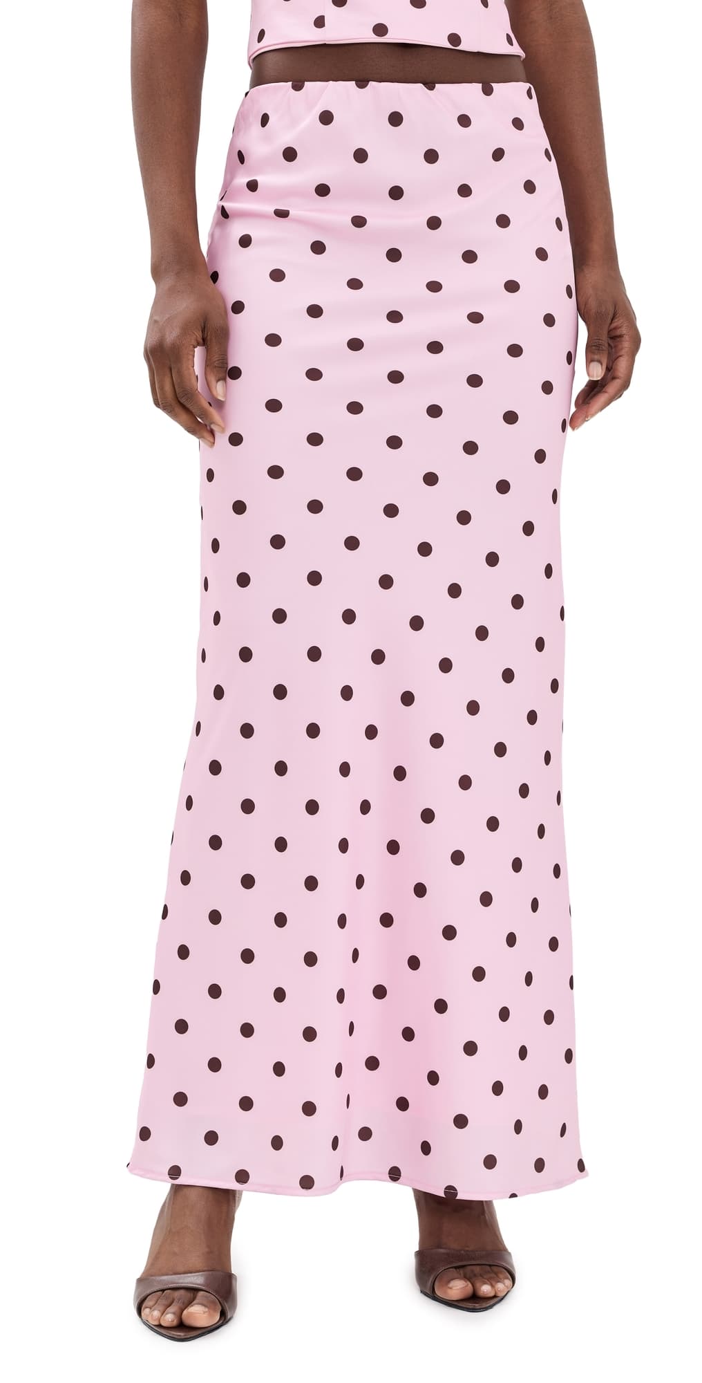 Runaway the Label Blaine Maxi Skirt Musk/Choc Polka