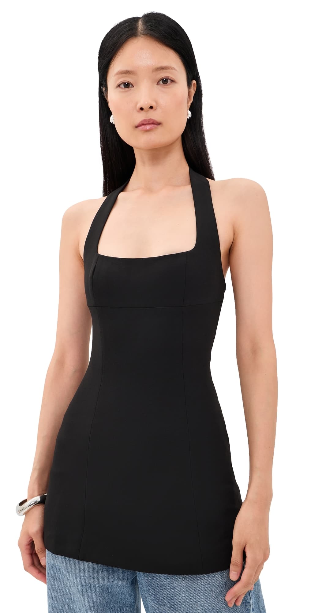 Runaway the Label Sable Halter Tailored Top Black