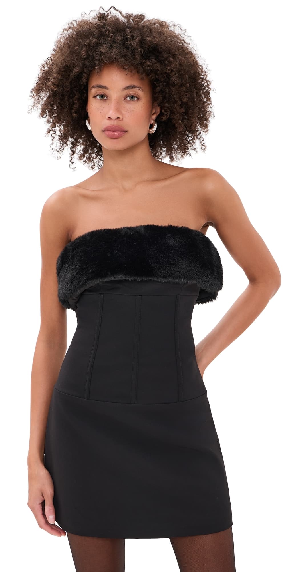 Runaway the Label Miki Strapless Corset Mini Dress Black