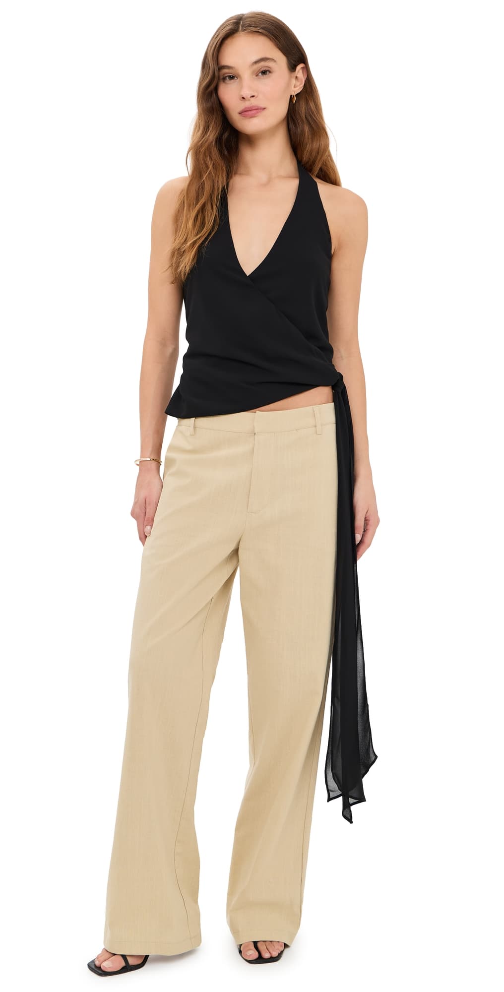 Runaway the Label Arlowe Halter Wrap Top Black