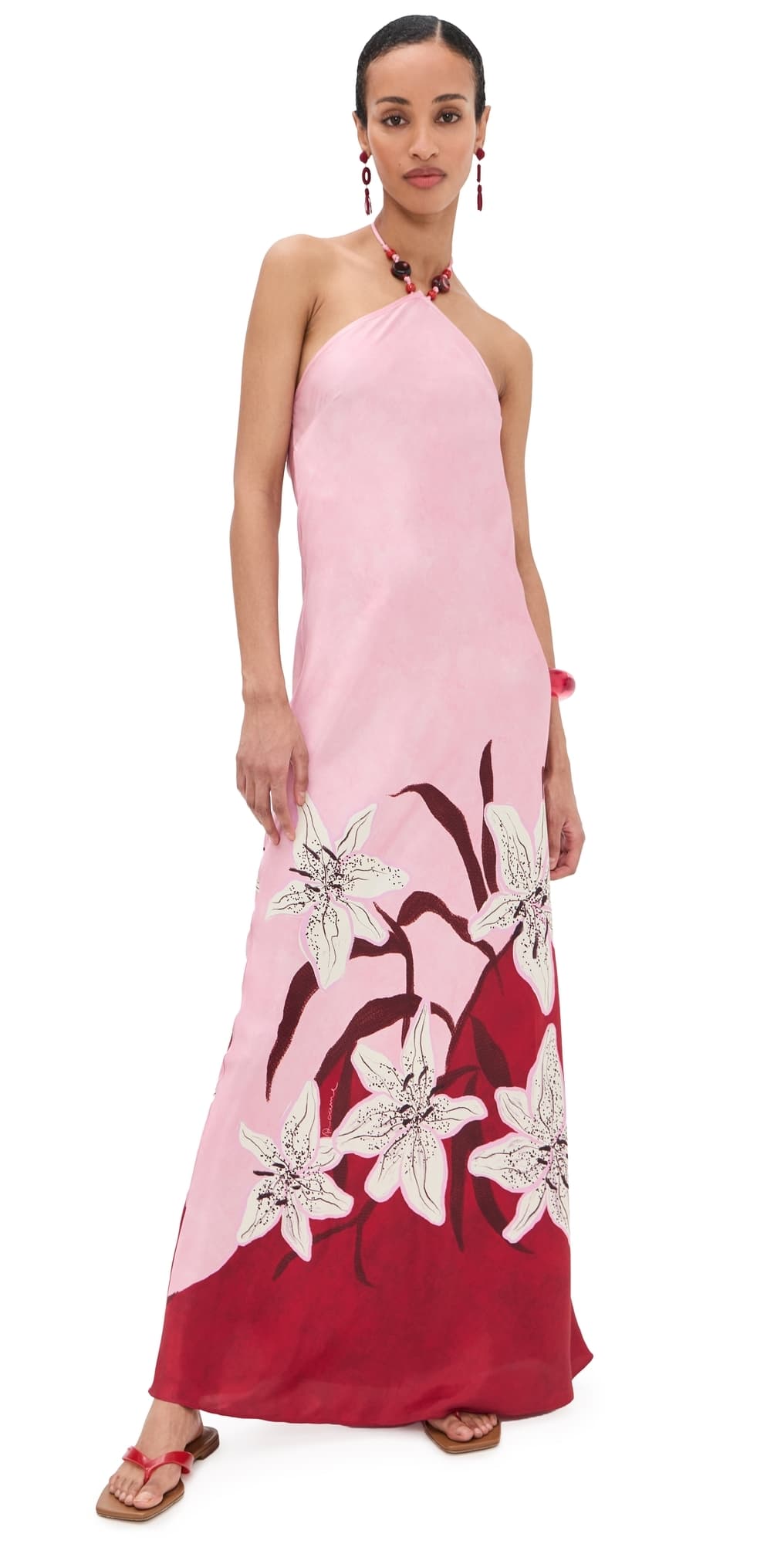 ROAME Tallulah Satin Halter Dress Liliana